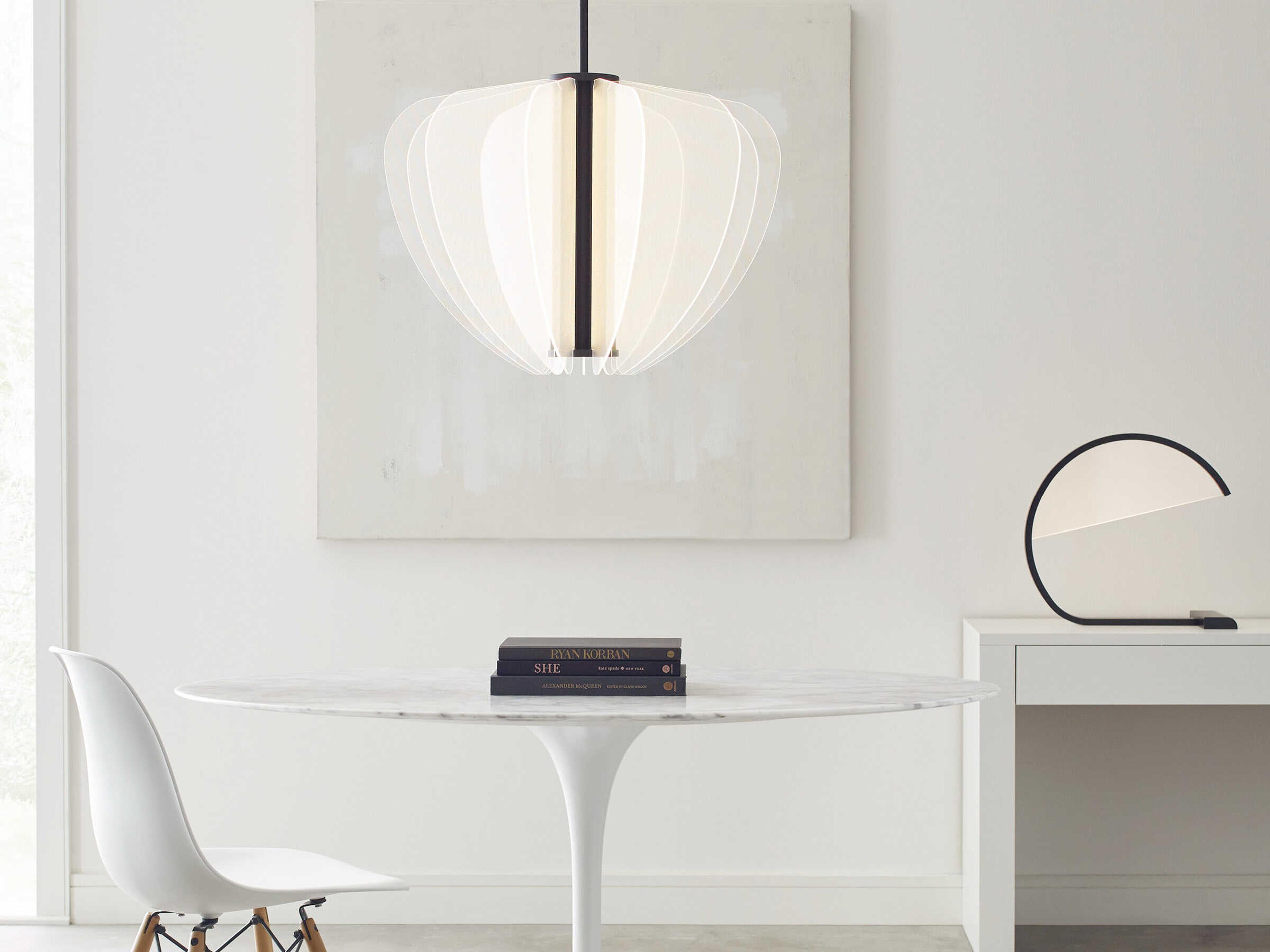 Visual Comfort Modern Nyra 1-Light Nightshade Black Pendant