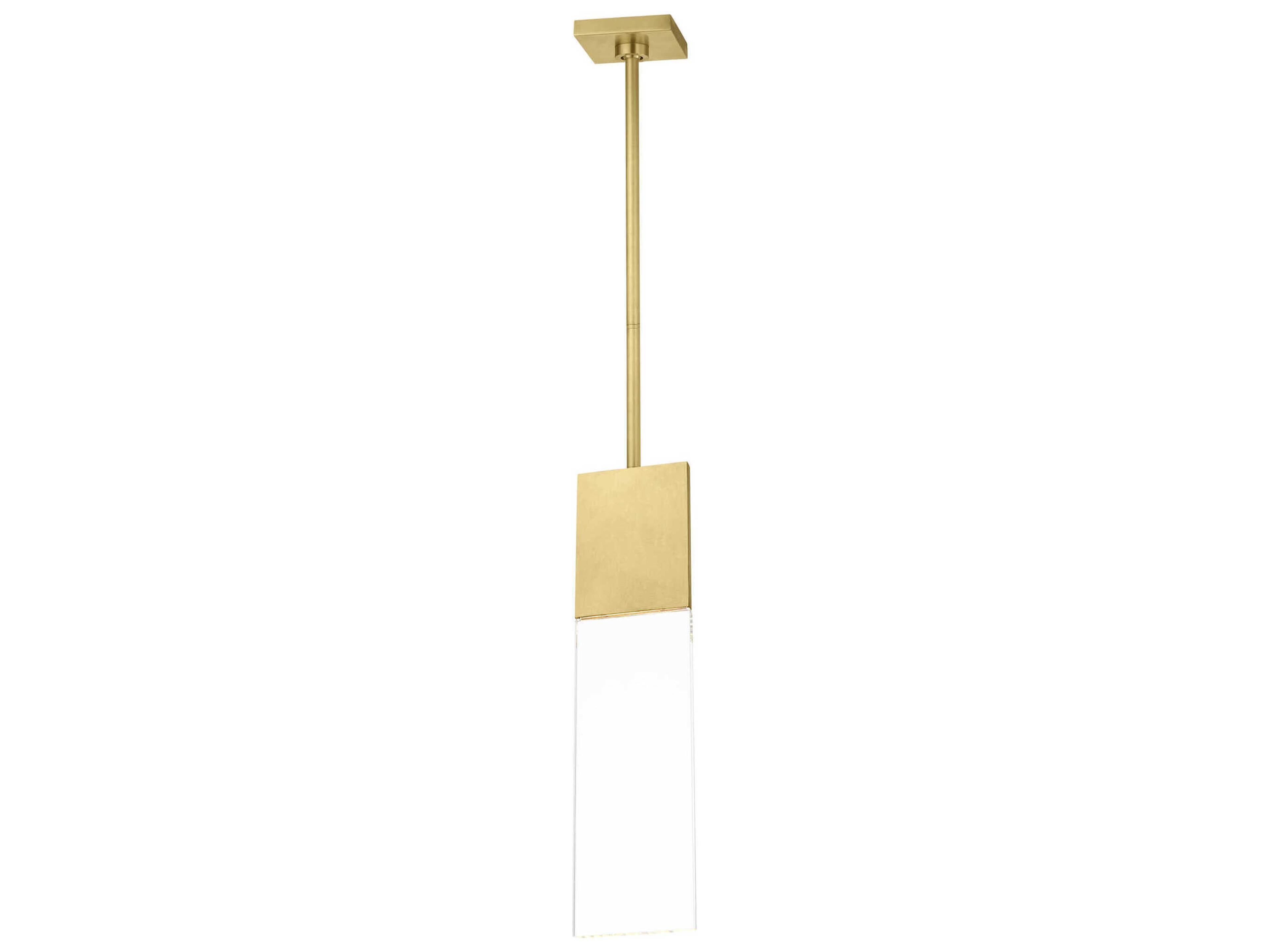 Visual Comfort Modern Kulma 1-Light Natural Brass Linear Mini Pendant