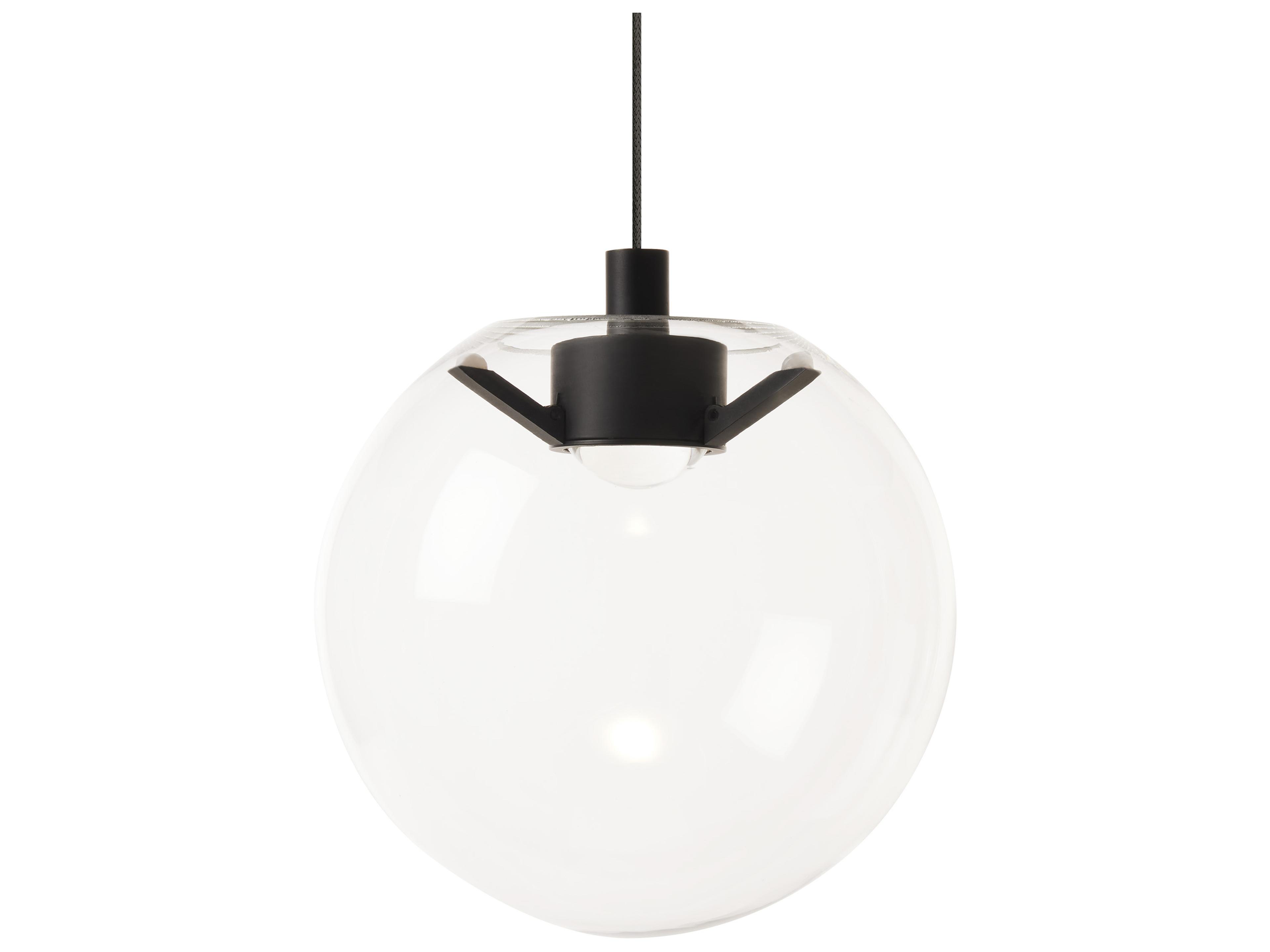 Visual Comfort Modern Palona 1-Light Nightshade Black Clear Globe Mini Pendant