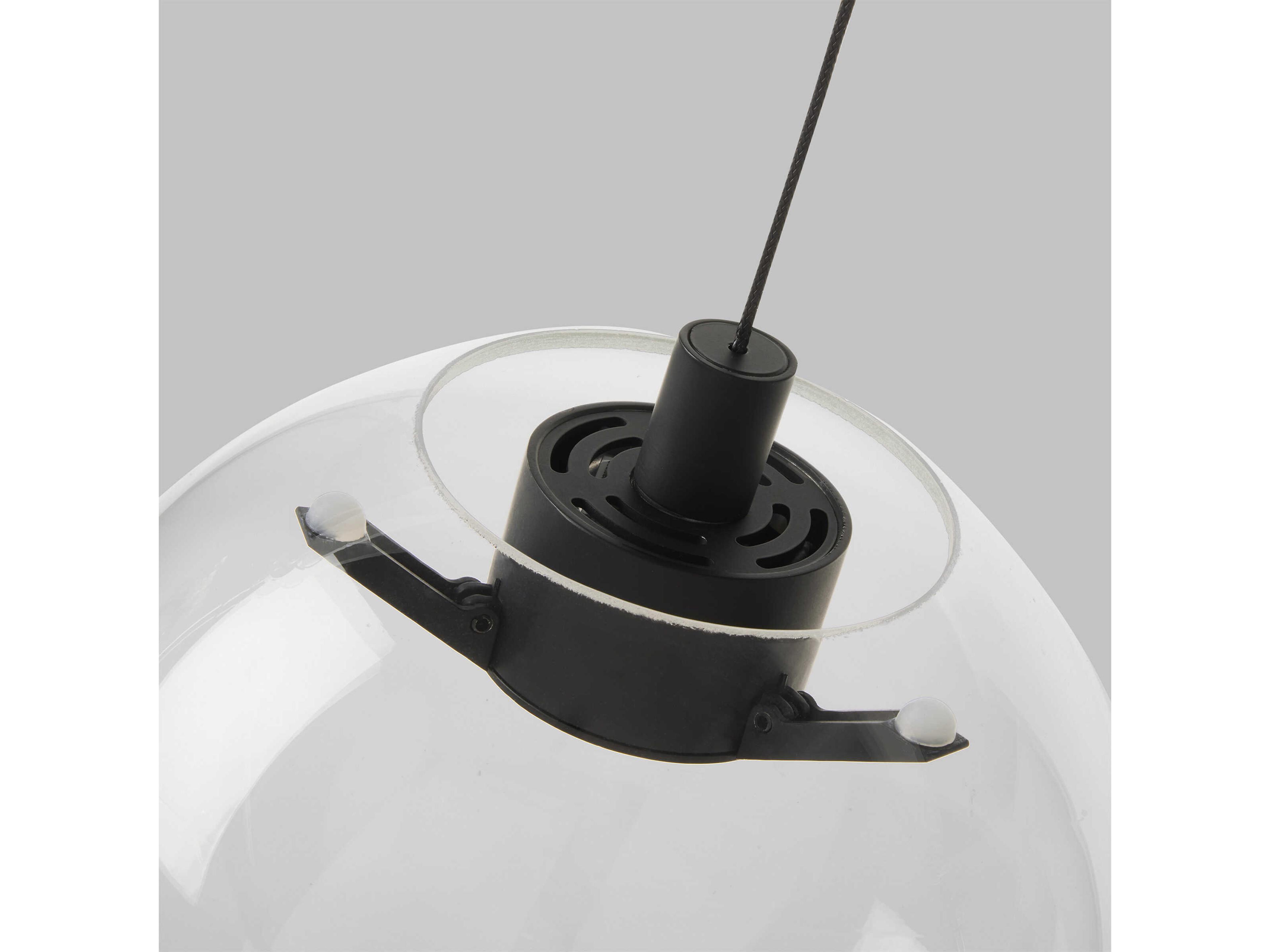 Visual Comfort Modern Palona 1-Light Nightshade Black Clear Globe Mini Pendant