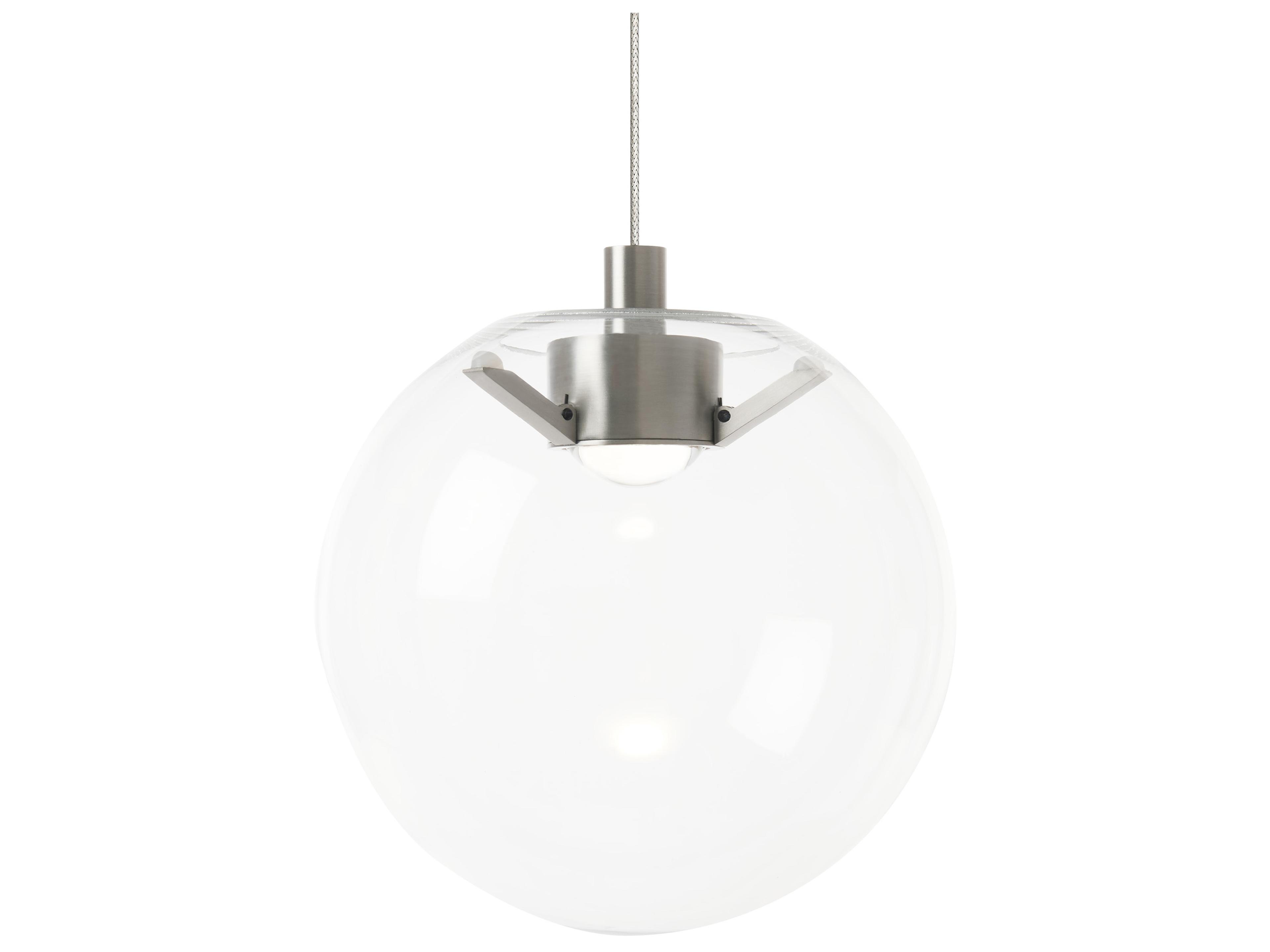 Visual Comfort Modern Palona 1-Light Satin Nickel Clear Globe Mini Pendant