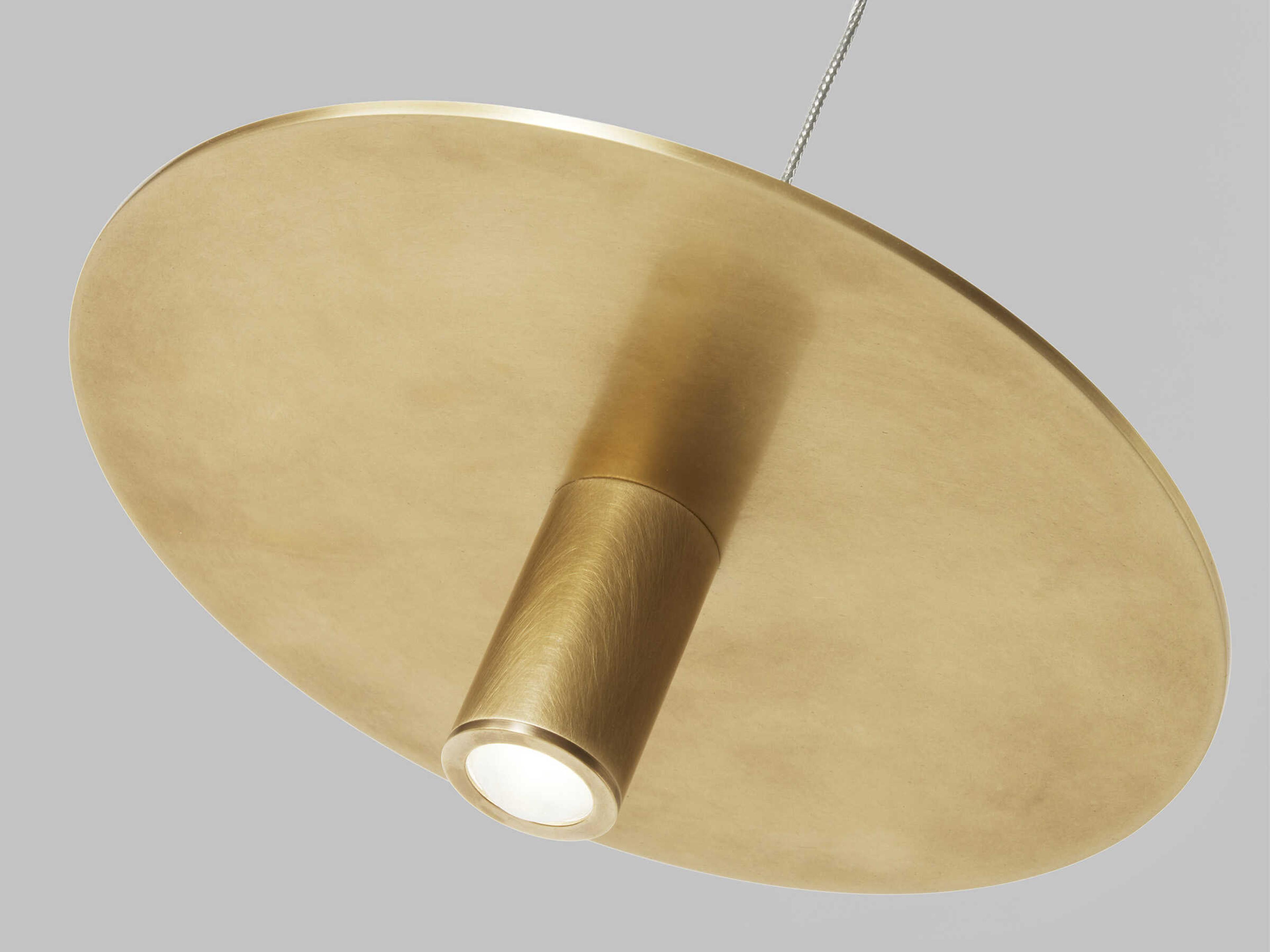 Visual Comfort Modern Ponte 1-Light Natural Brass Round Mini Pendant