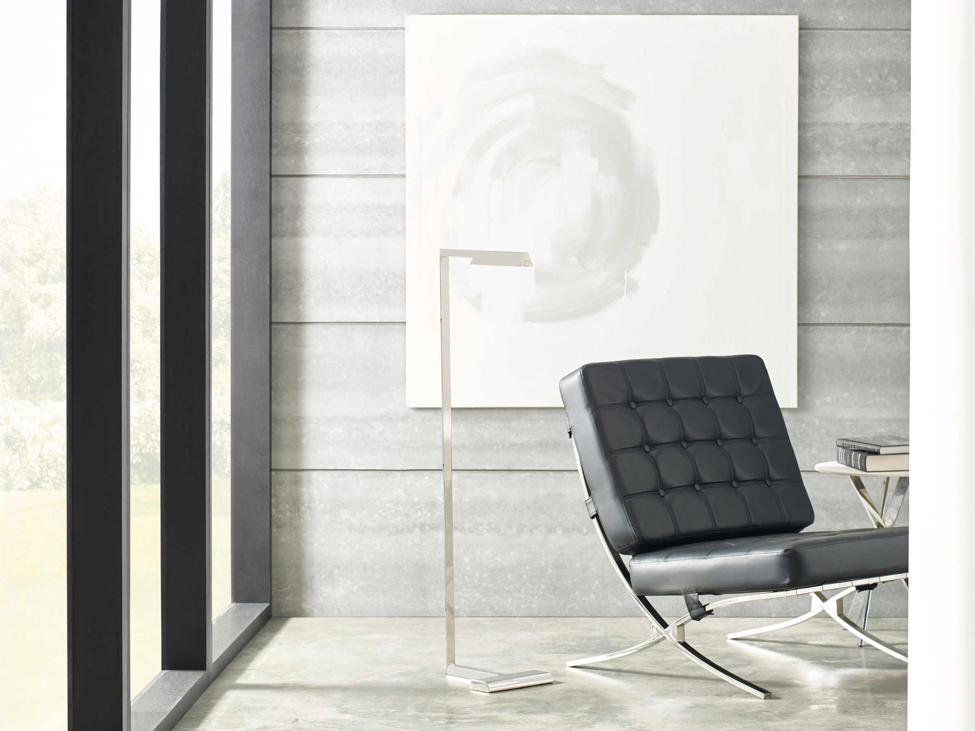 Visual Comfort Modern Dessau Polished Nickel Floor Lamp