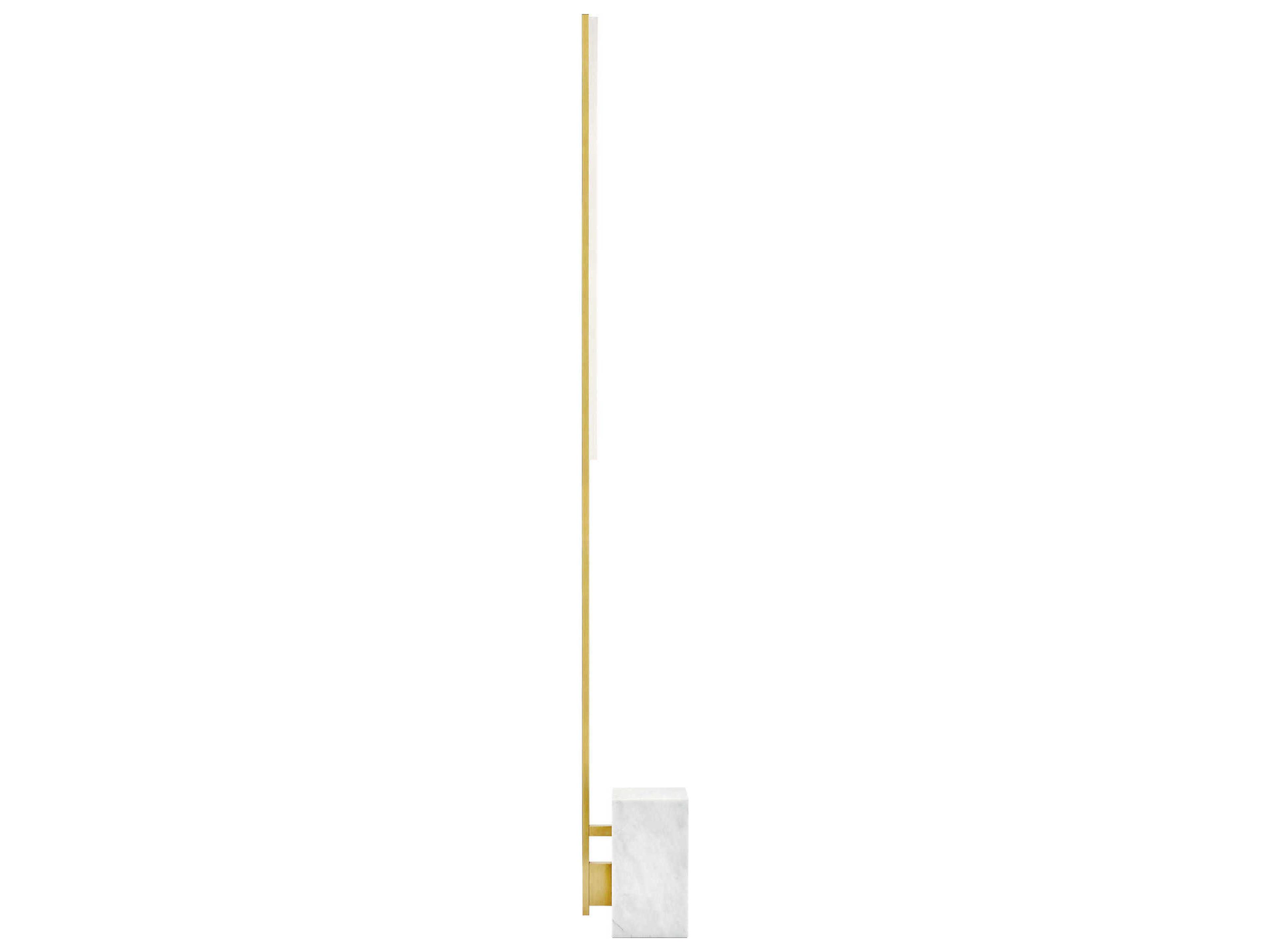 Visual Comfort Modern Klee Natural Brass White Marble Floor Lamp