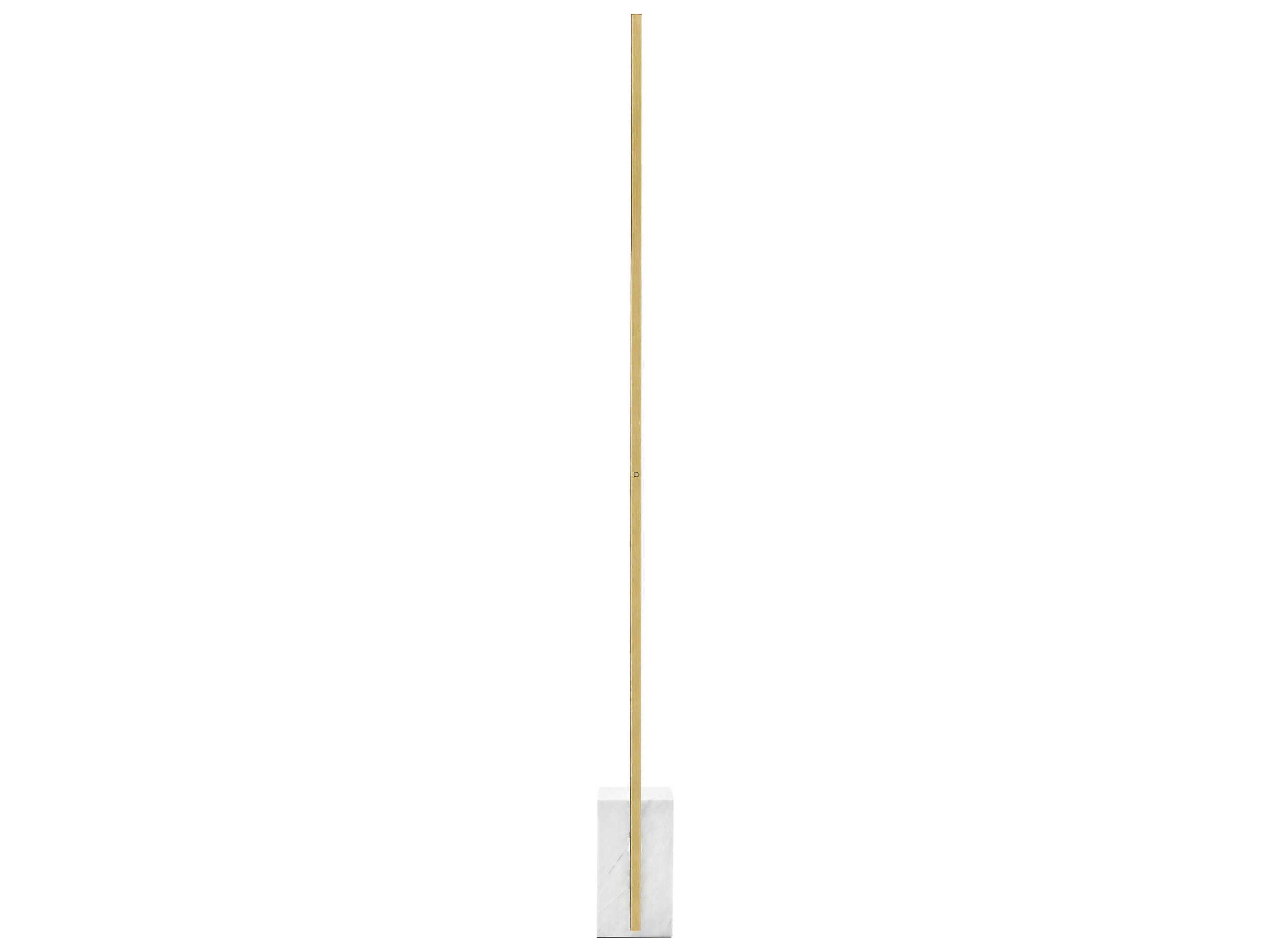 Visual Comfort Modern Klee Natural Brass White Marble Floor Lamp