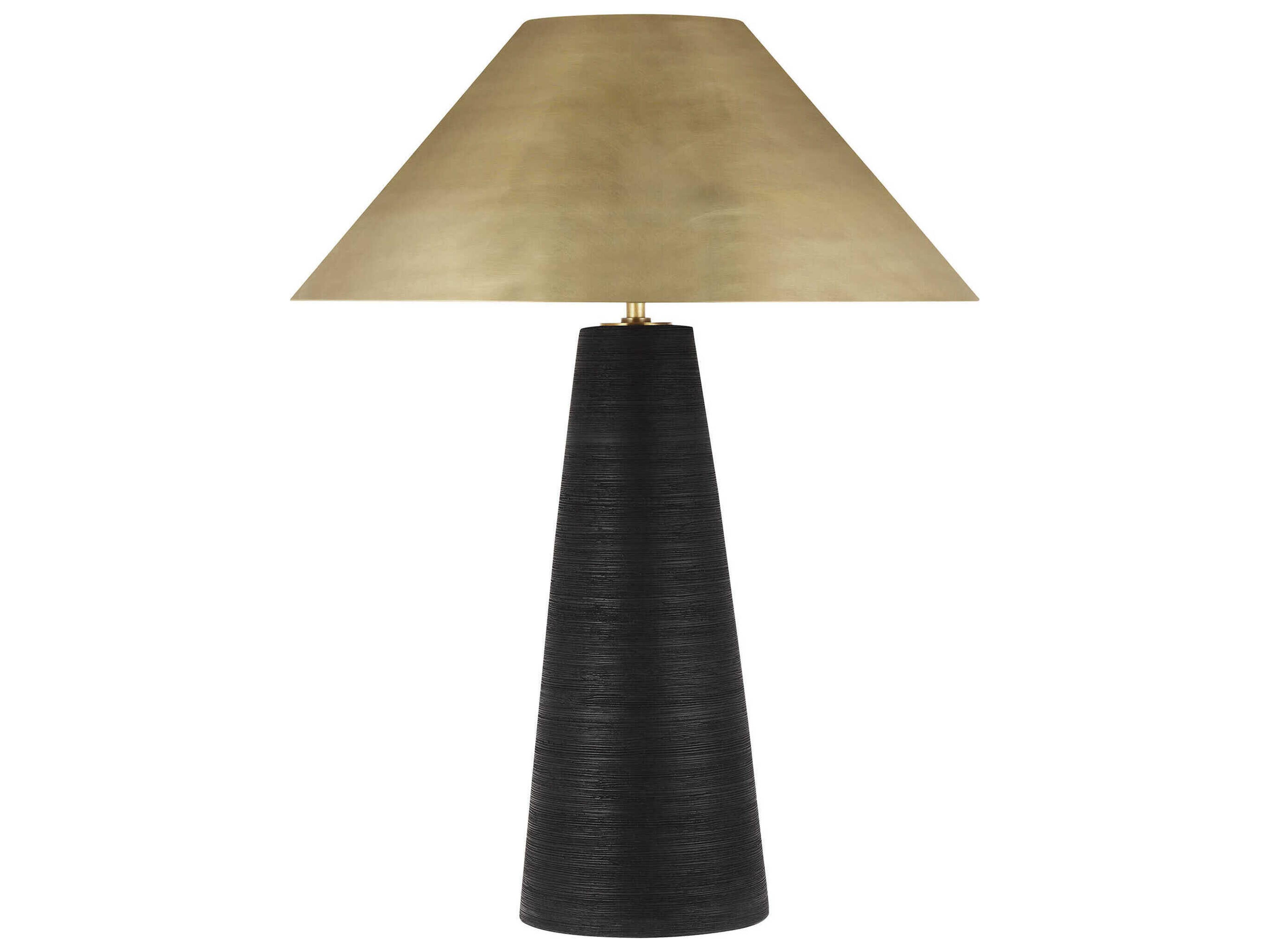 Karam Natural Brass Black Table Lamp