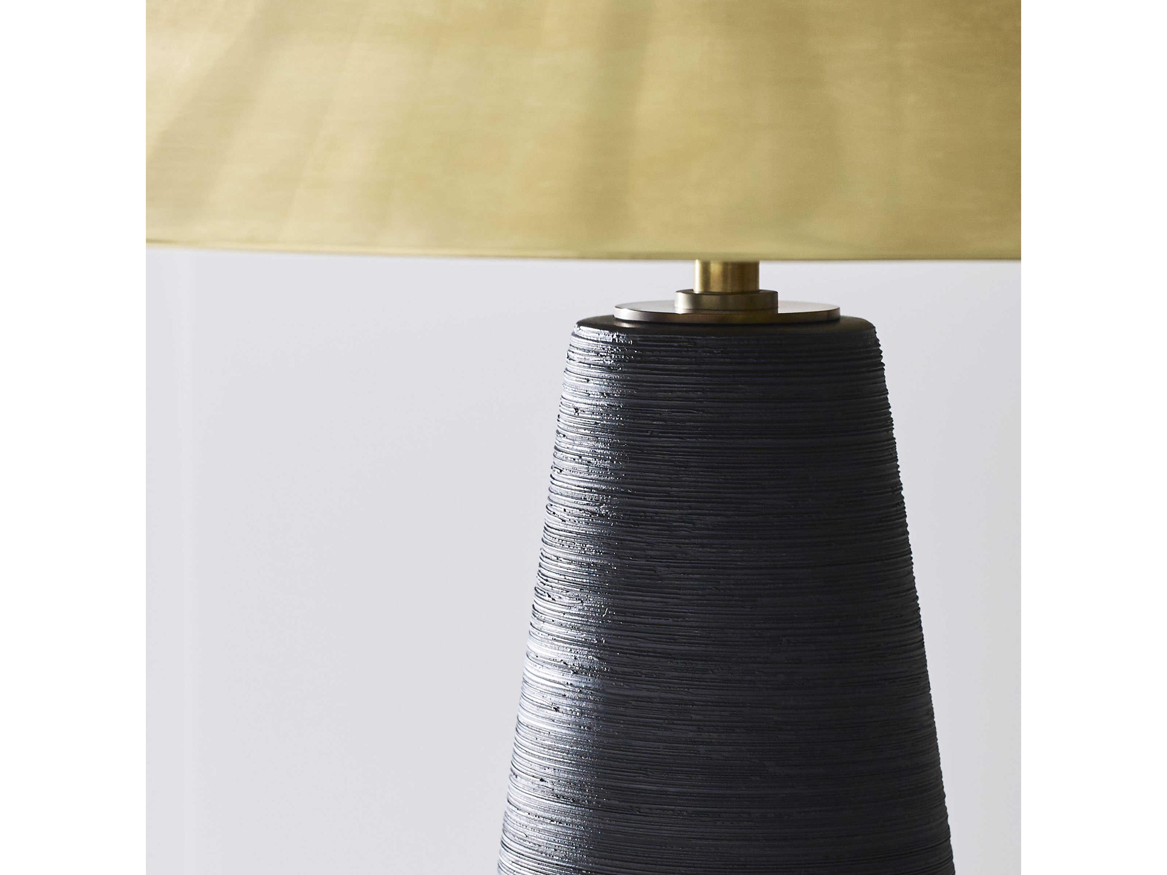 Visual Comfort Modern Karam Natural Brass Black Table Lamp
