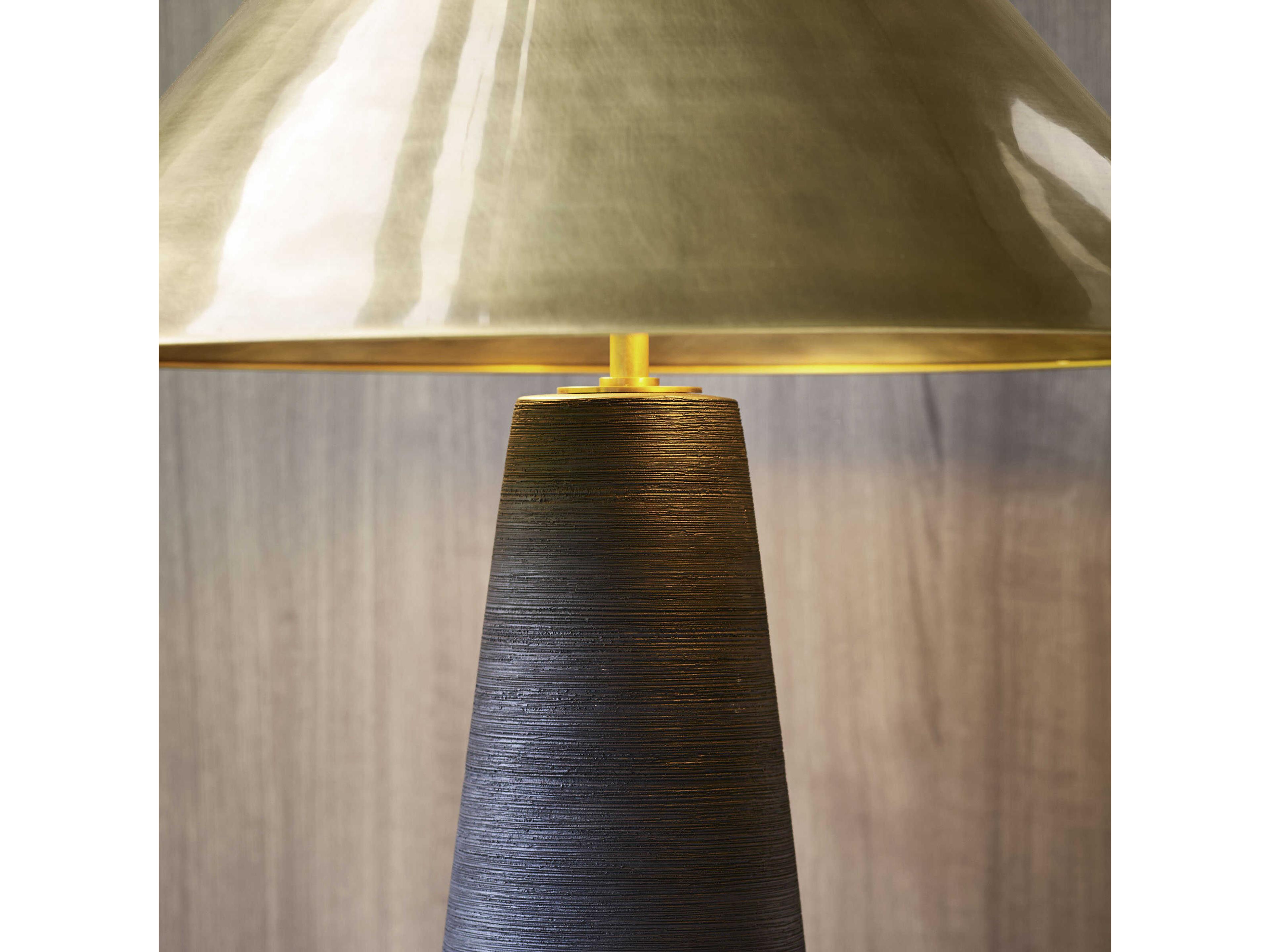 Visual Comfort Modern Karam Natural Brass Black Buffet Lamp