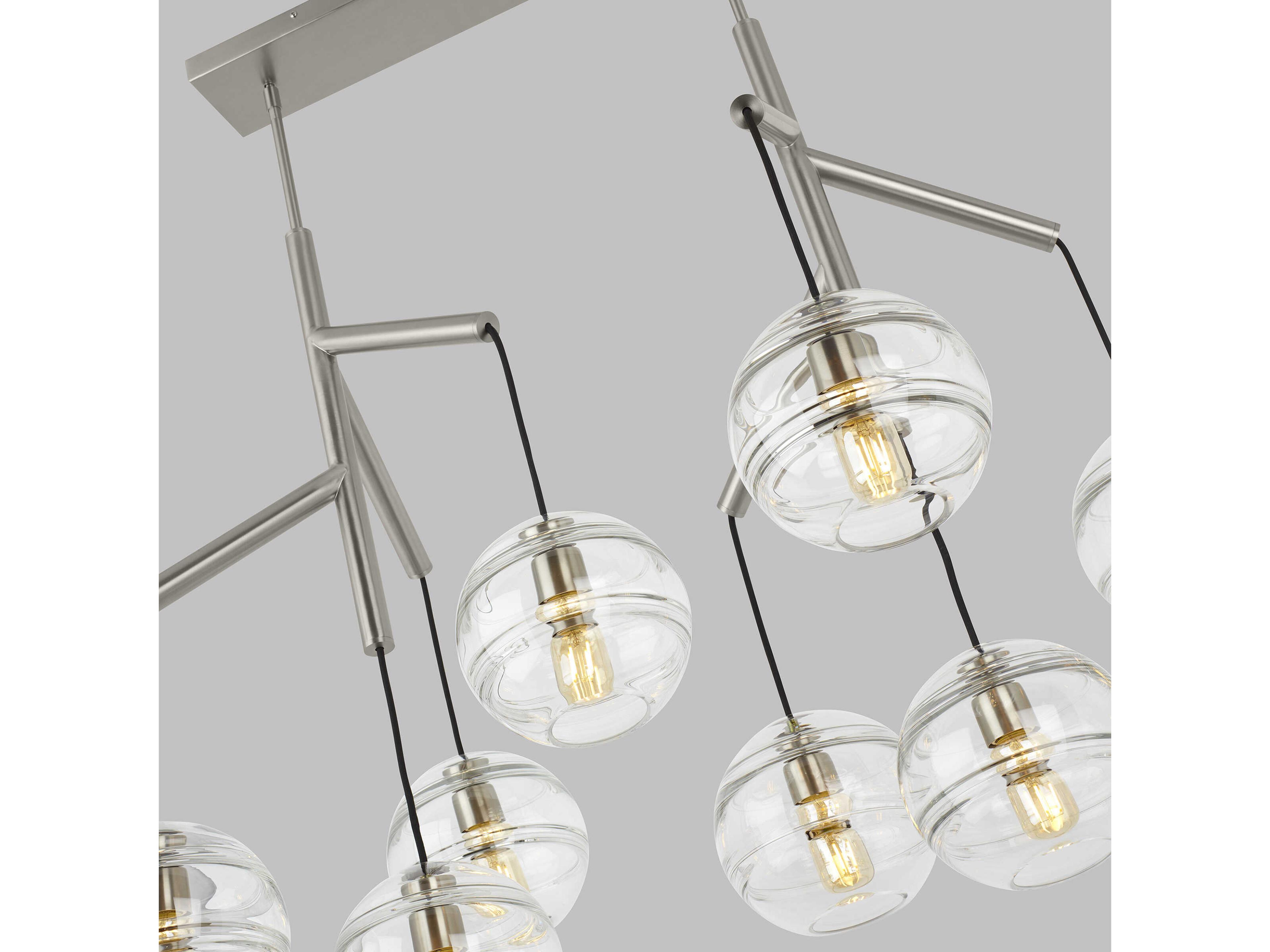 Visual Comfort Modern Sedona 8-Light Satin Nickel Globe Island Pendant