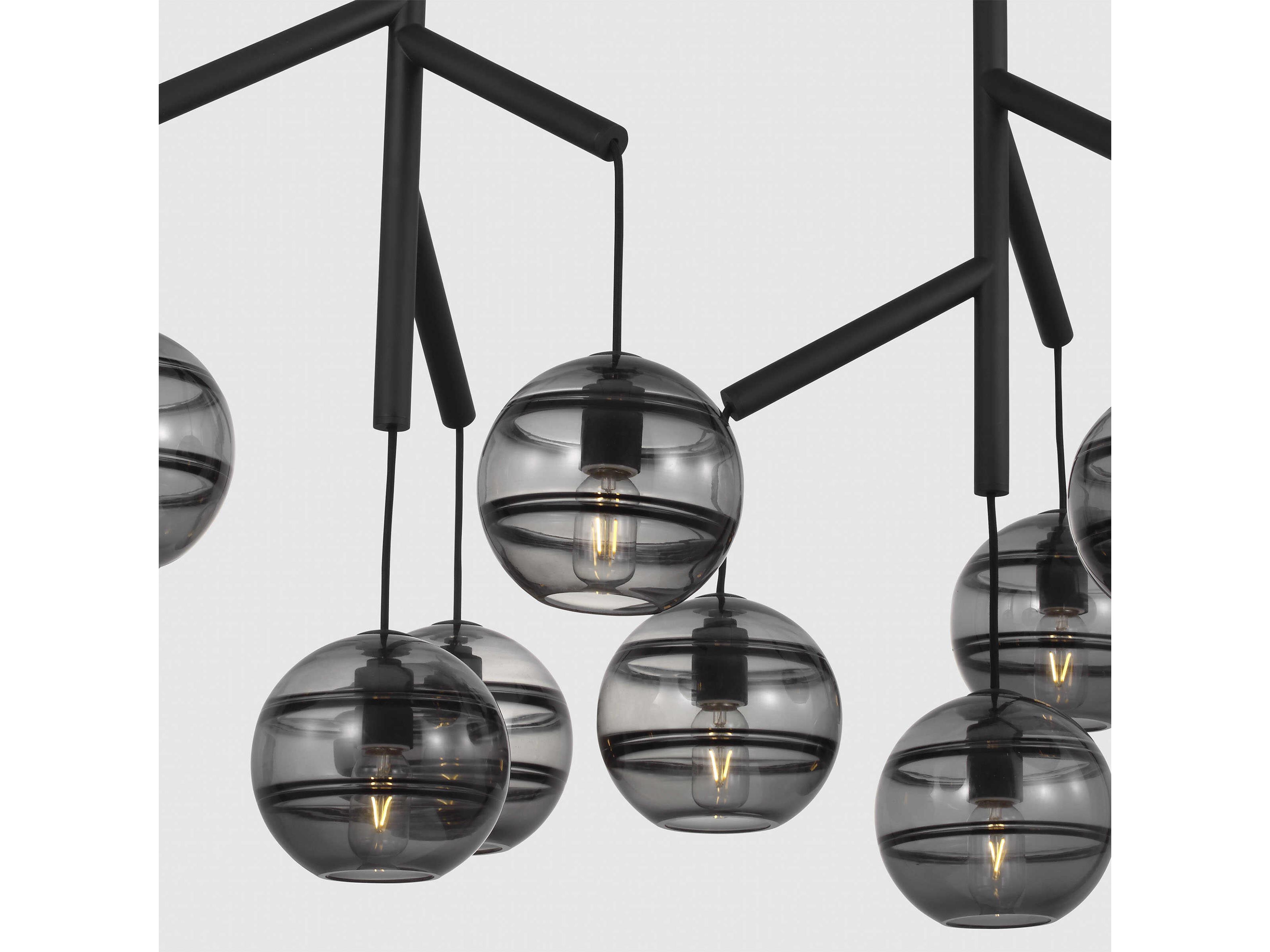 Visual Comfort Modern Sedona 8-Light Brown Globe Island Pendant