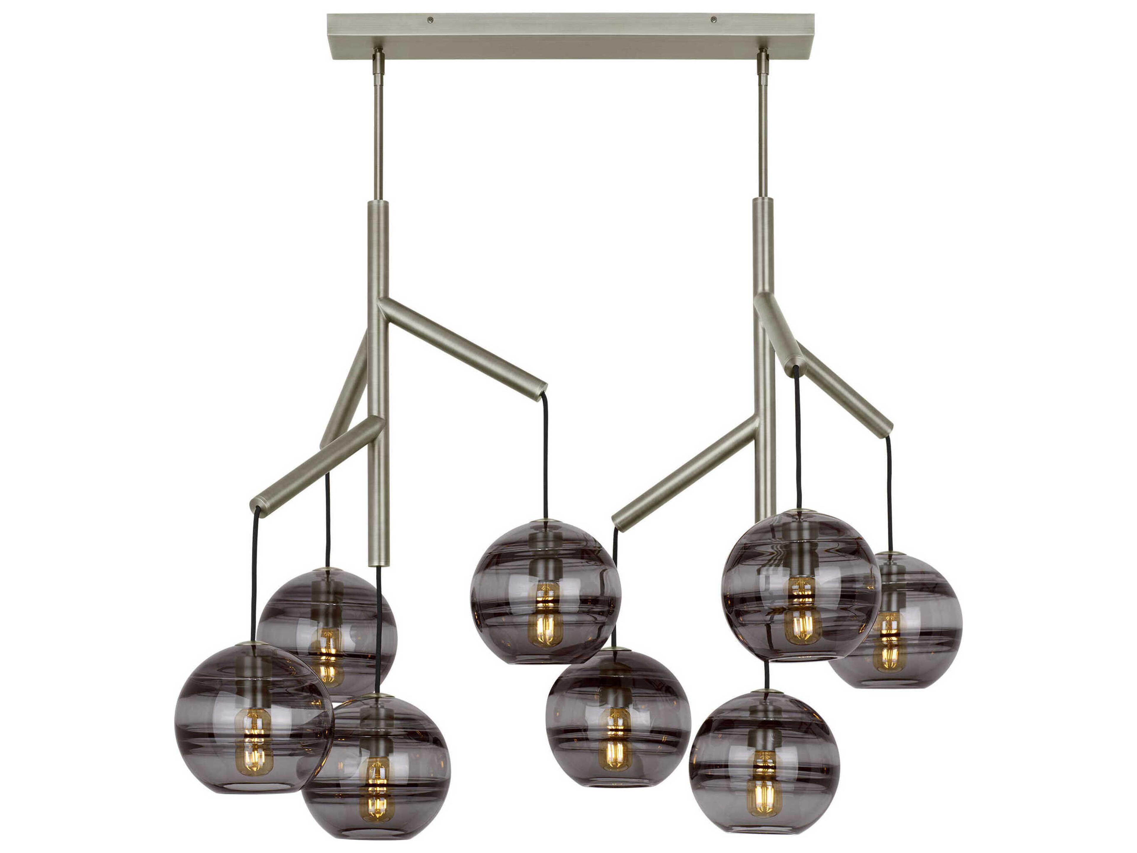 Sedona 8-Light Satin Nickel Globe Island Pendant