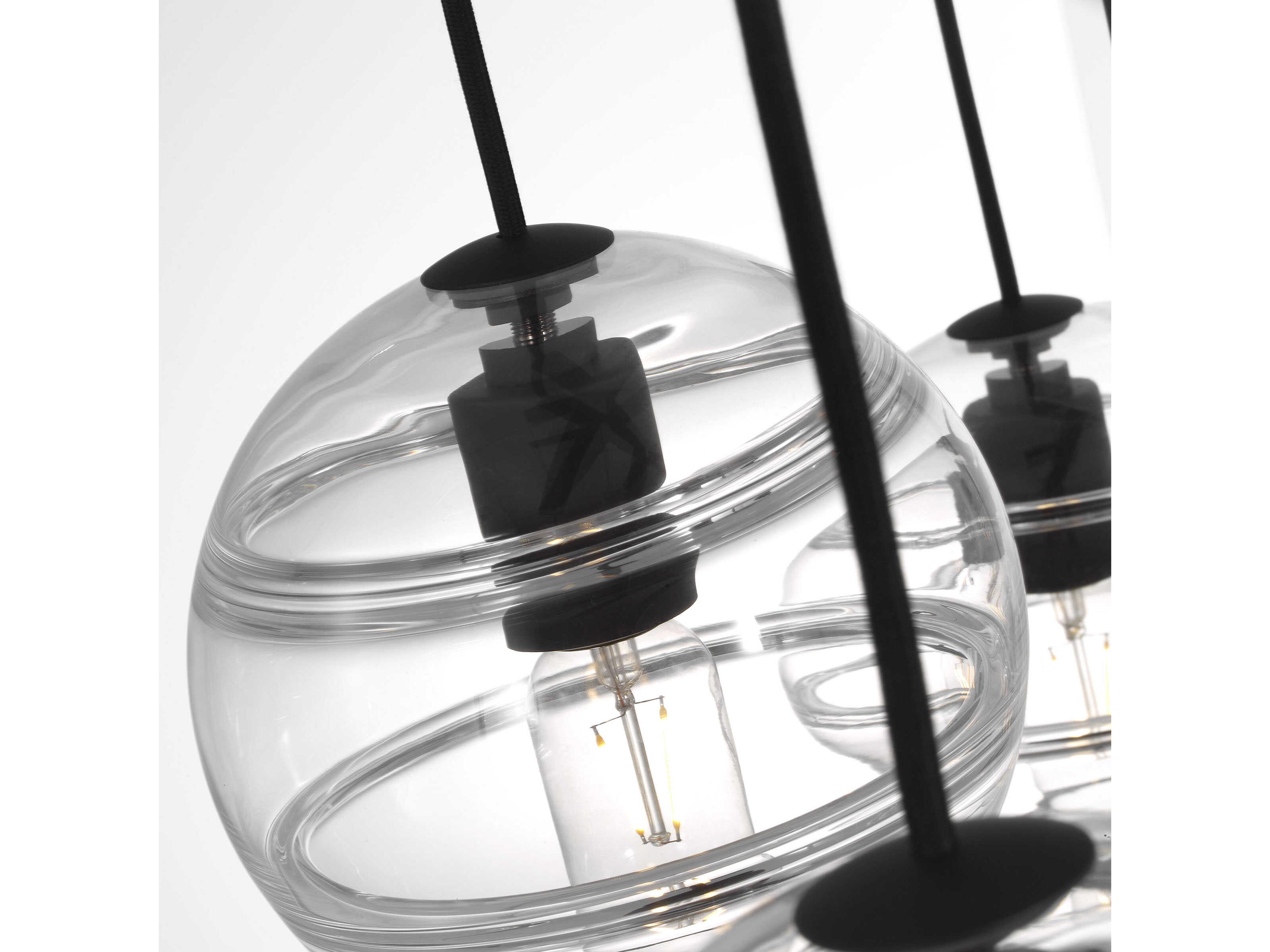 Visual Comfort Modern Sedona 12-Light White Black Globe Island Pendant