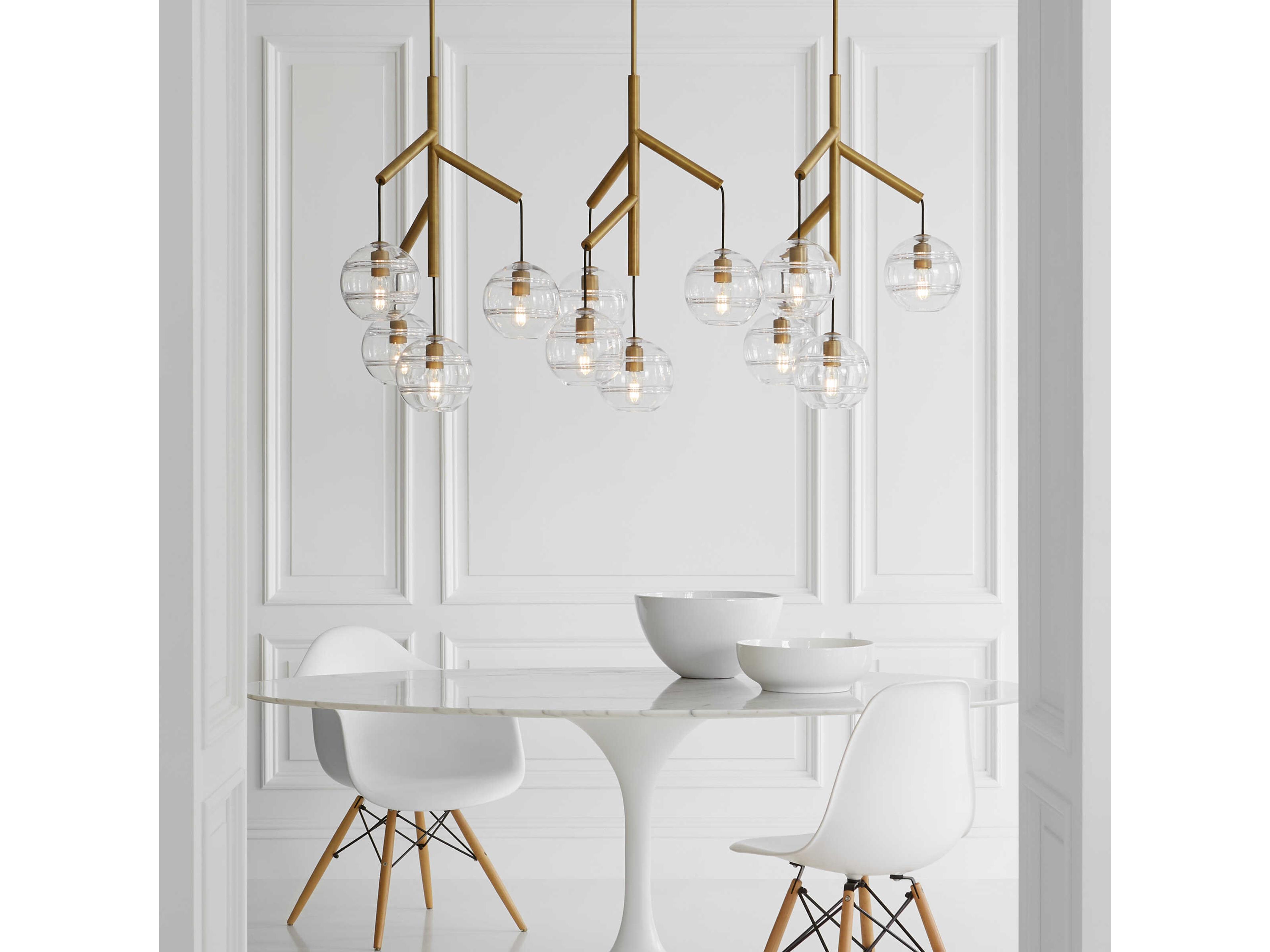 Visual Comfort Modern Sedona 12-Light Aged Brass Globe Island Pendant