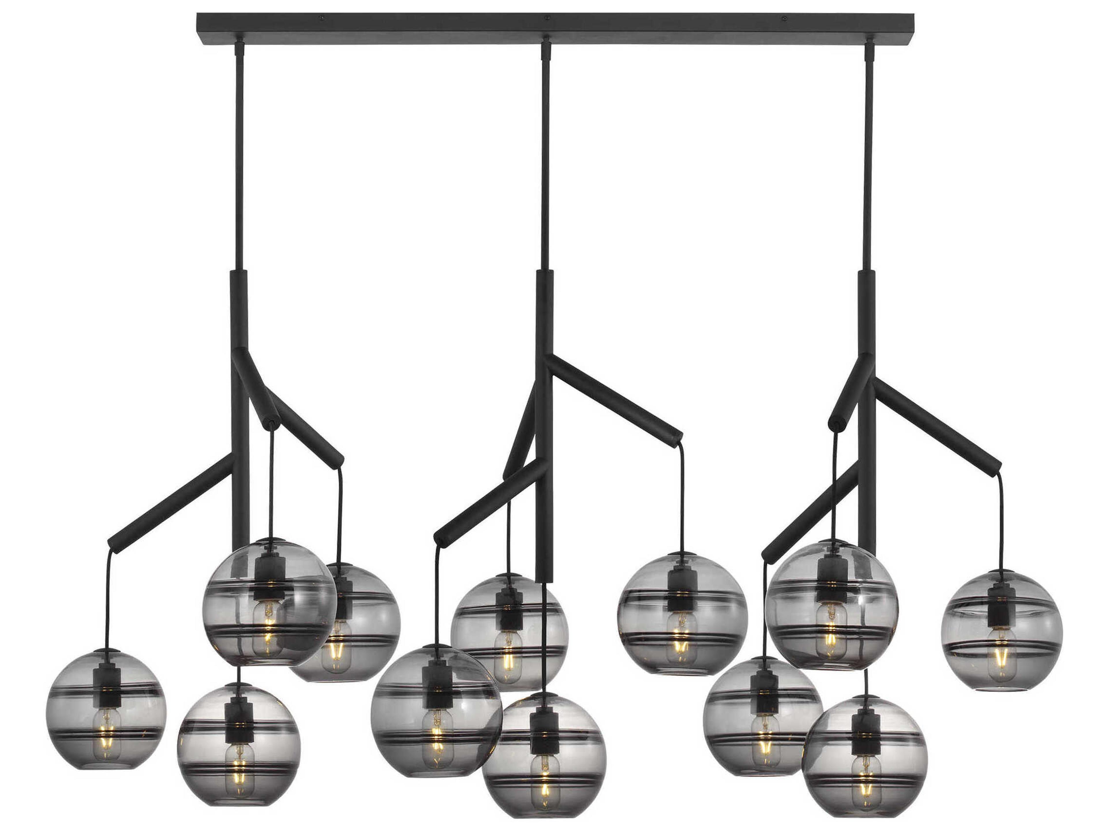 Visual Comfort Modern Sedona 12-Light Brown Globe Island Pendant