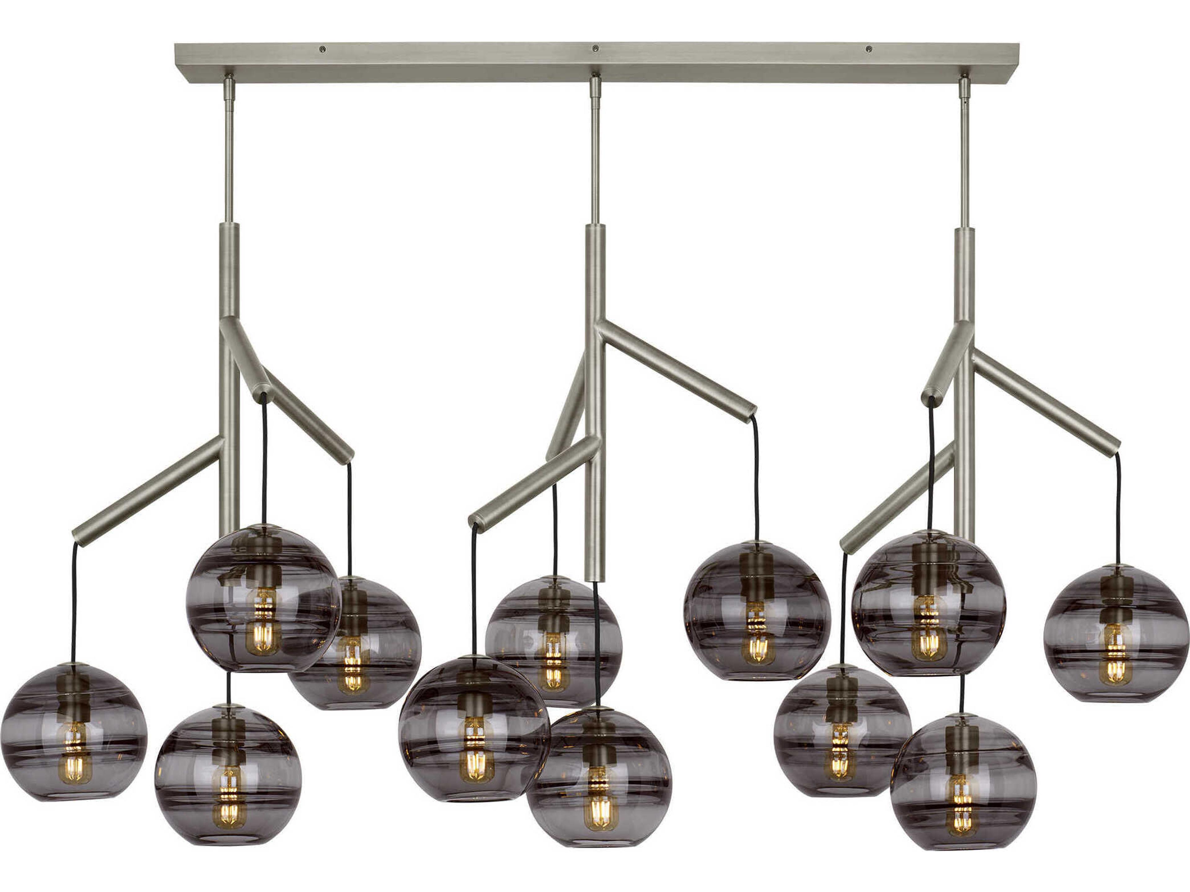 Sedona 12-Light Satin Nickel Globe Island Pendant