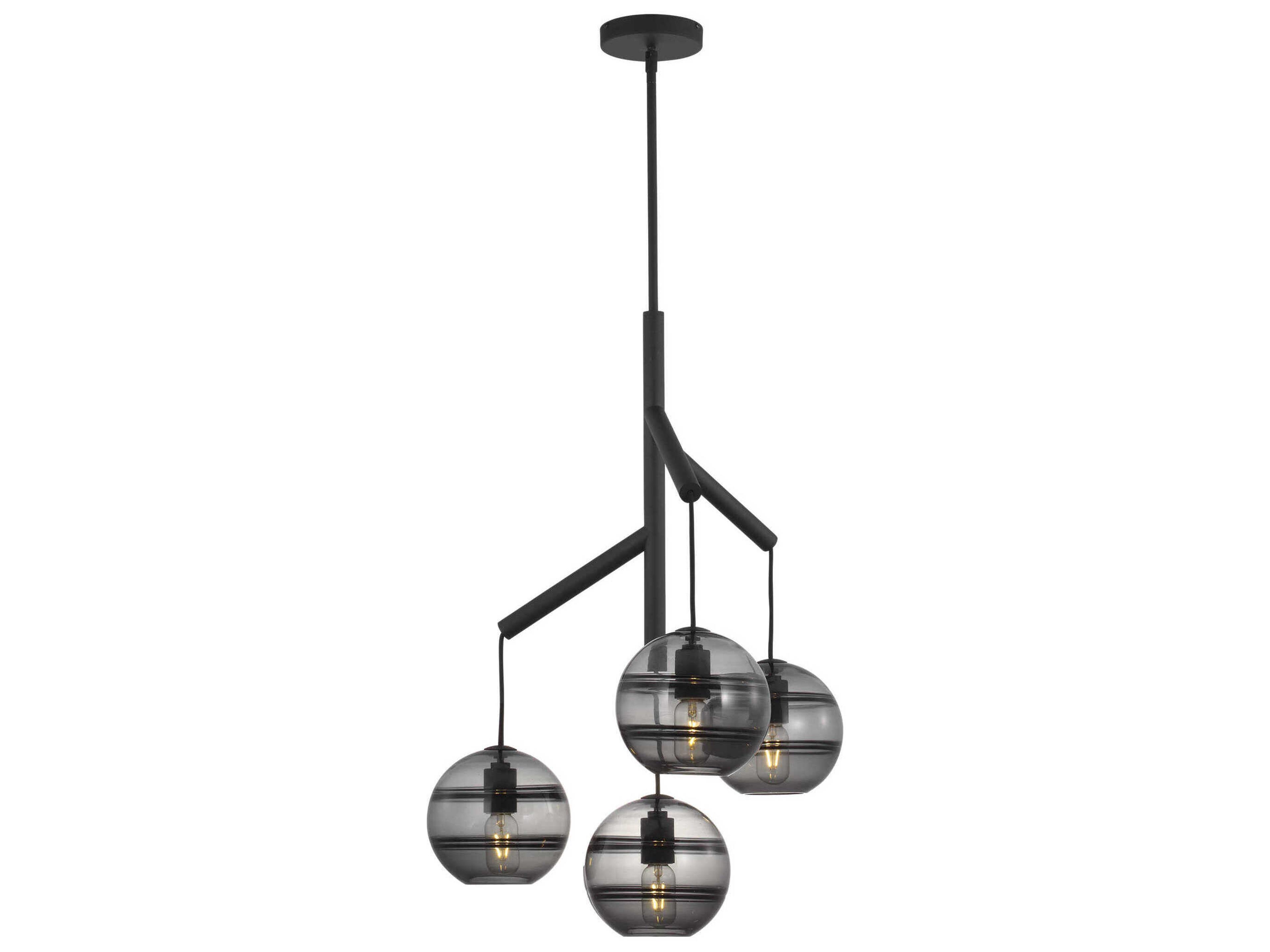 Visual Comfort Modern Sedona 4-Light Brown Globe Chandelier