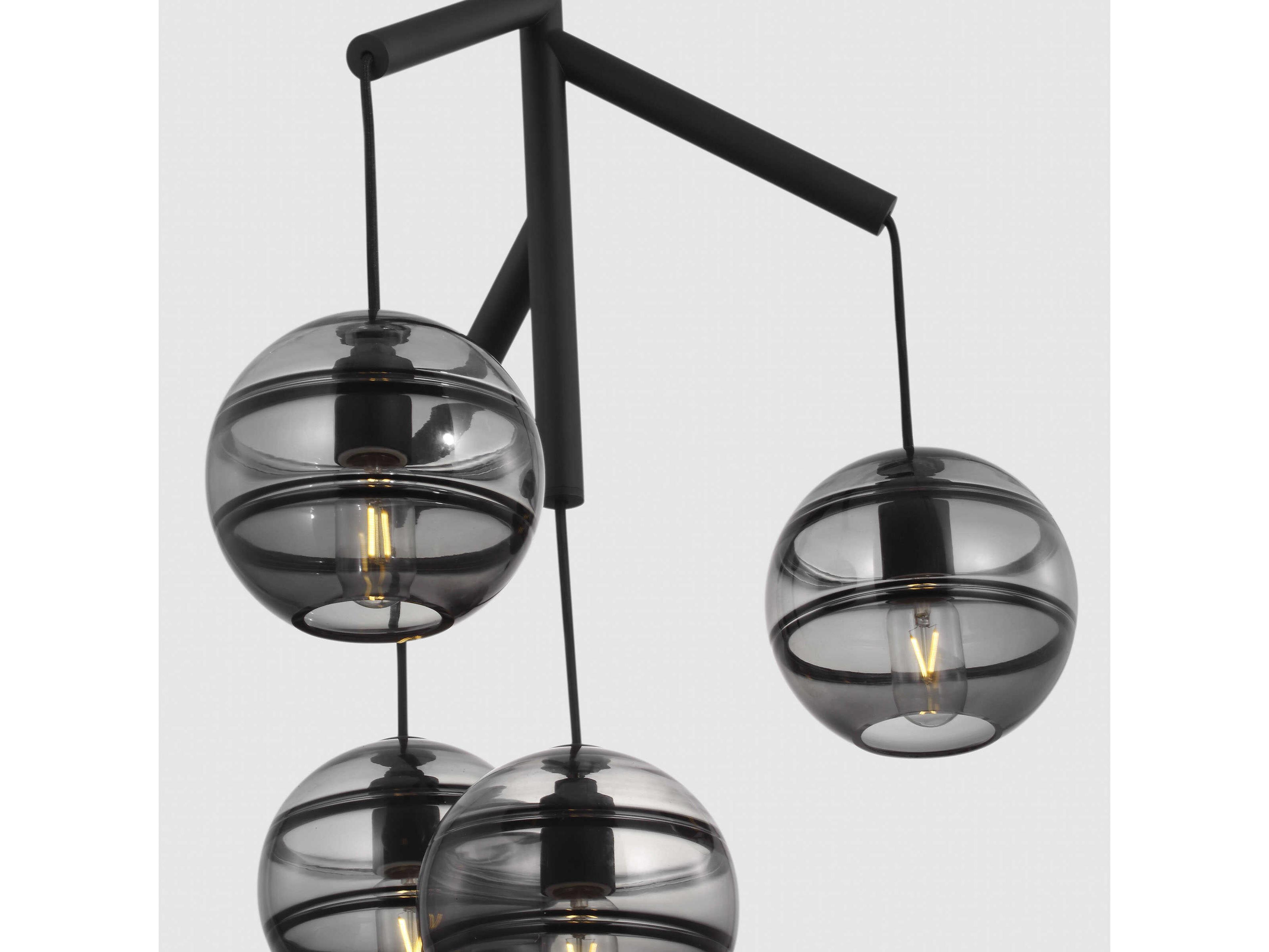 Visual Comfort Modern Sedona 4-Light Brown Globe Chandelier