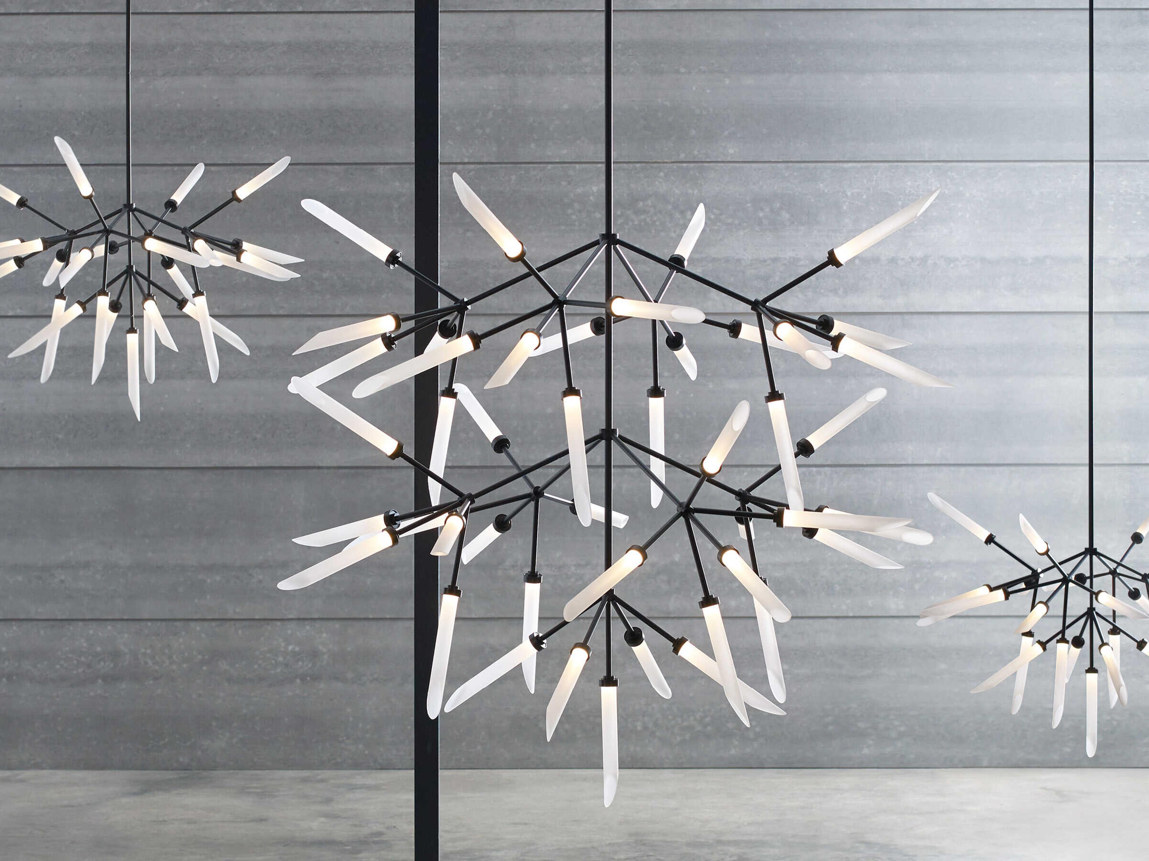 Visual Comfort Modern Spur 45-Light Matte Black Chandelier