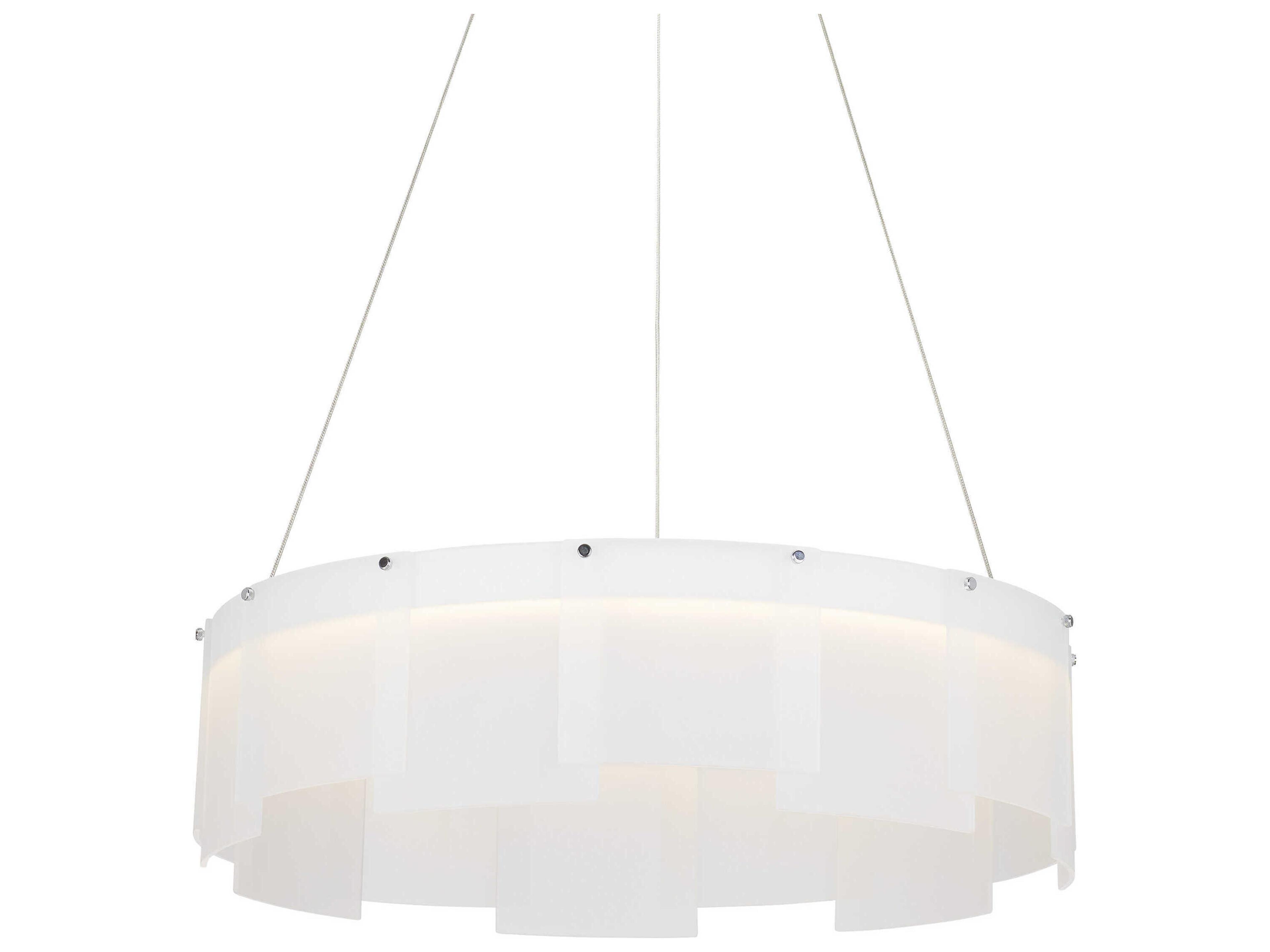 Visual Comfort Modern Stratos 1-Light White Round Pendant