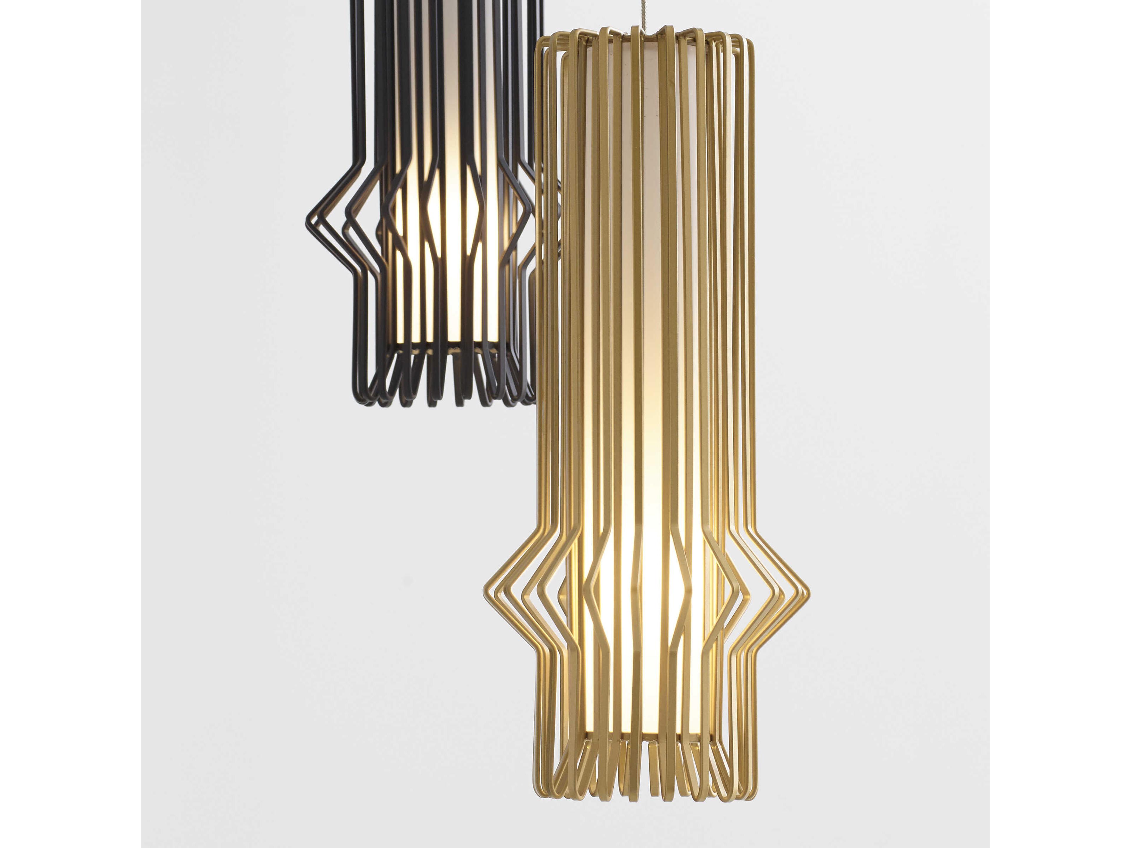 Visual Comfort Modern Syrma 1-Light Satin Nickel Gold Mini Pendant