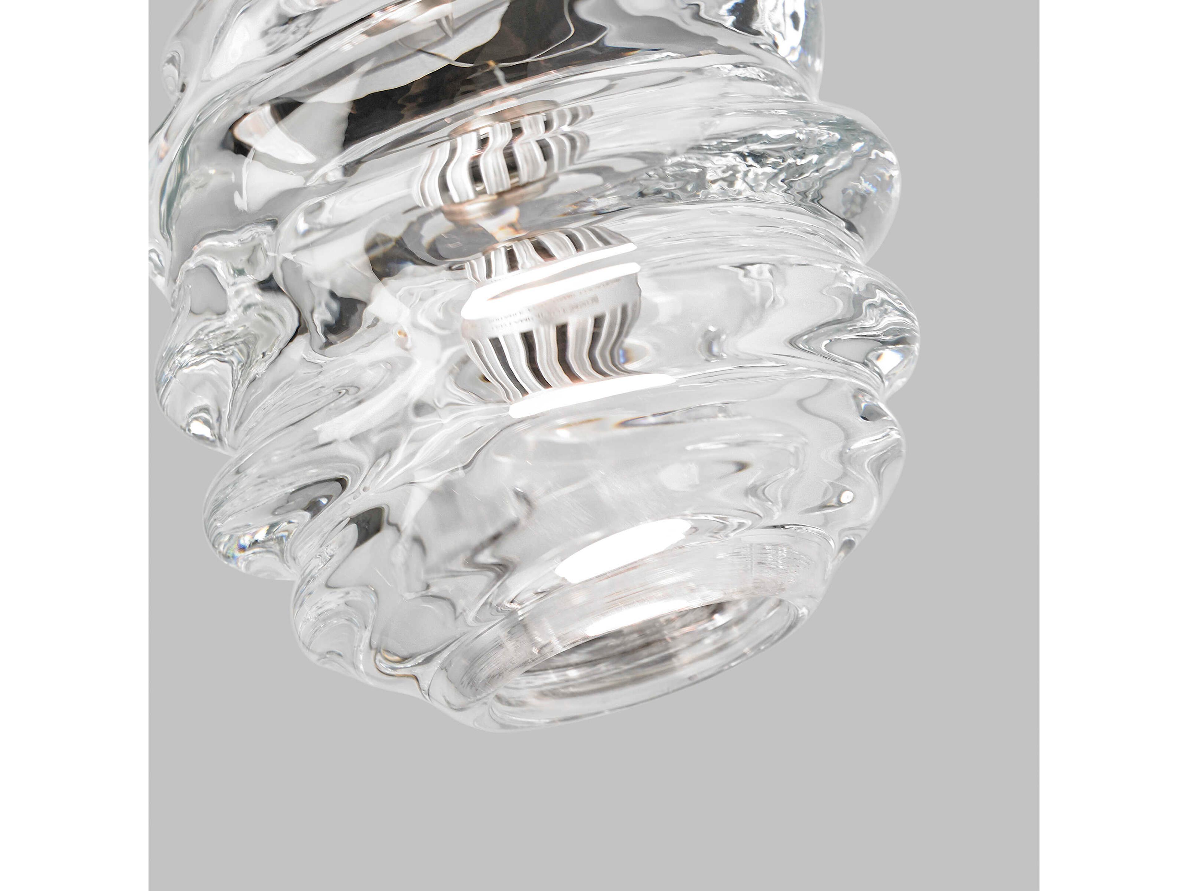 Visual Comfort Modern Audra 1-Light Satin Nickel Clear Mini Pendant