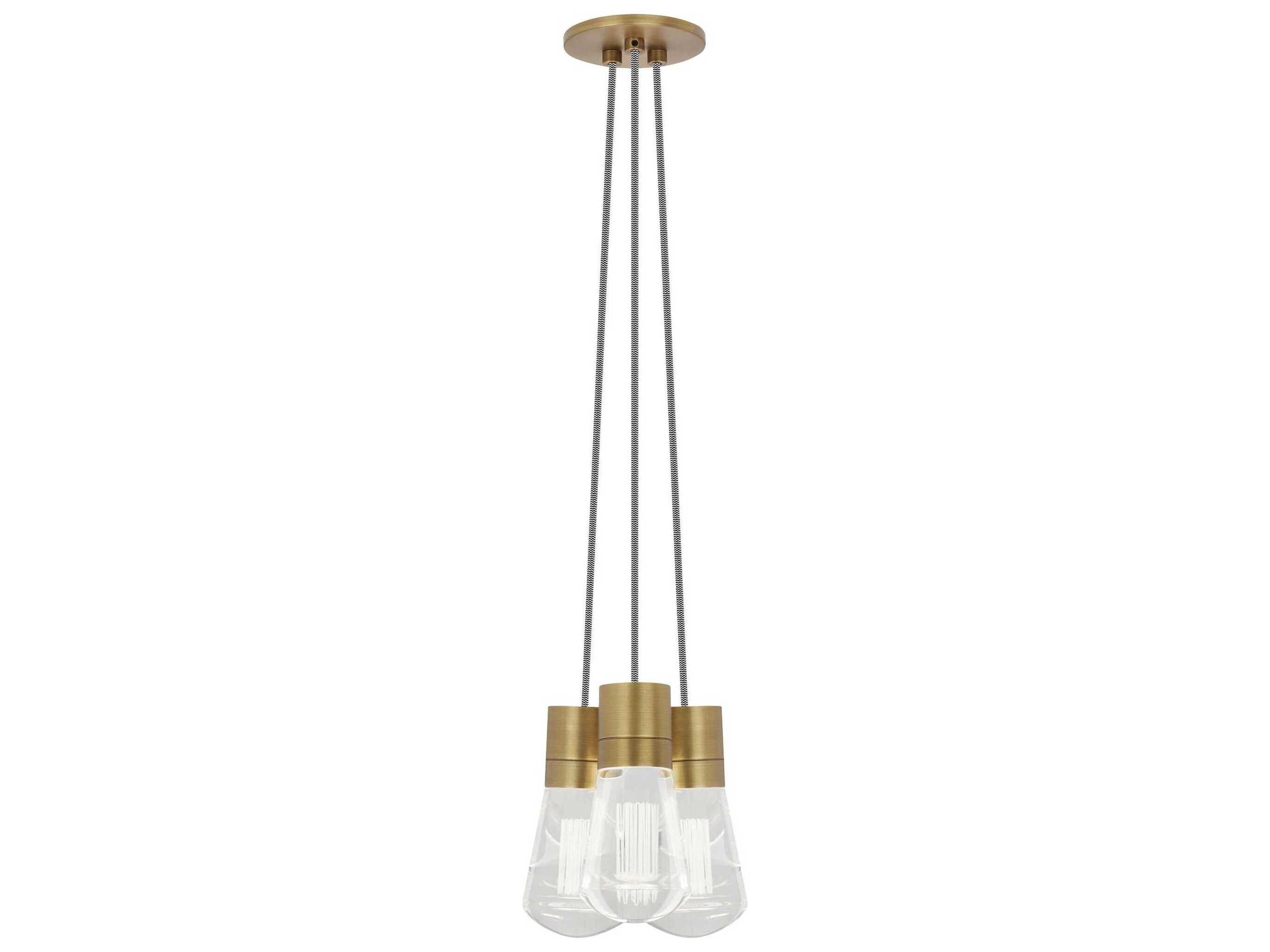 Visual Comfort Modern Alva 3-Light Brass LED Mini Pendant