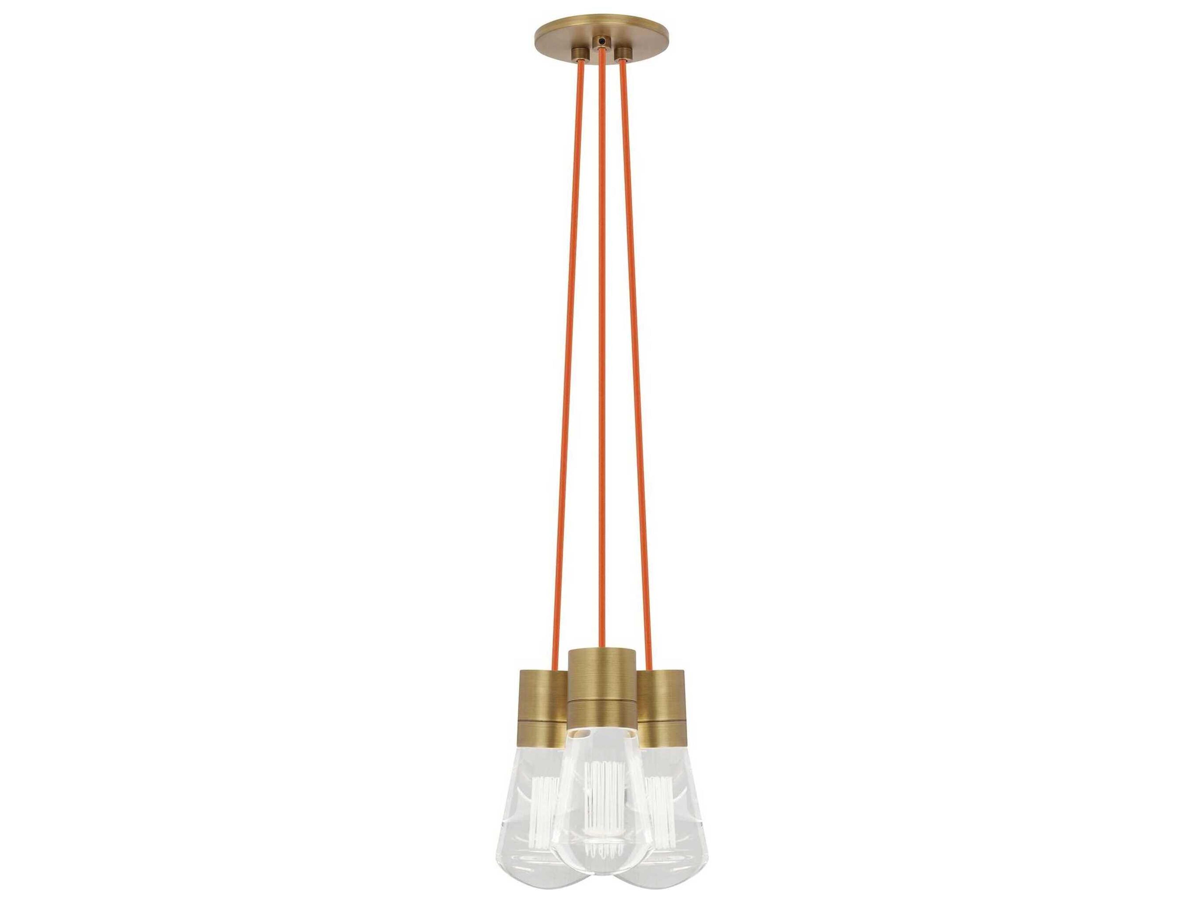Visual Comfort Modern Alva 3-Light Brass LED Mini Pendant