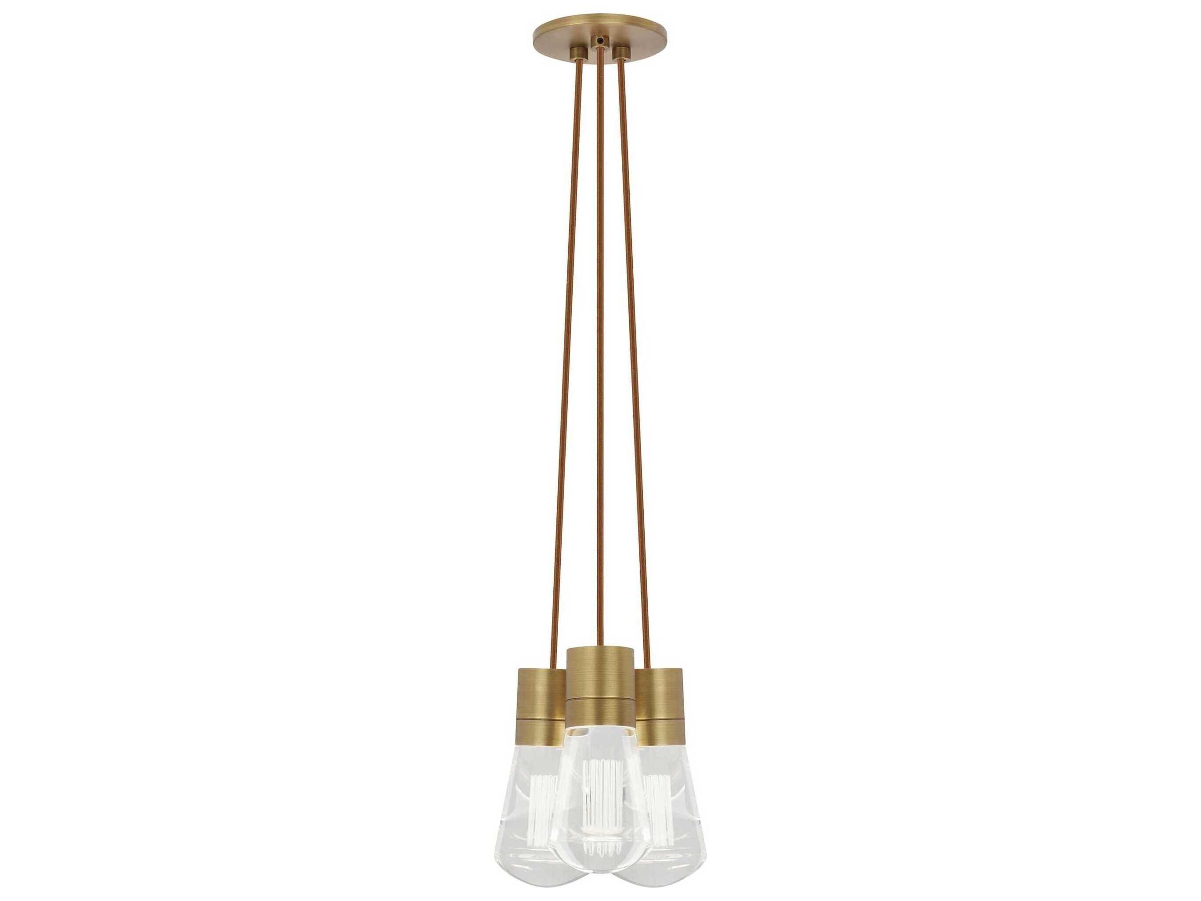Visual Comfort Modern Alva 3-Light Brass LED Mini Pendant