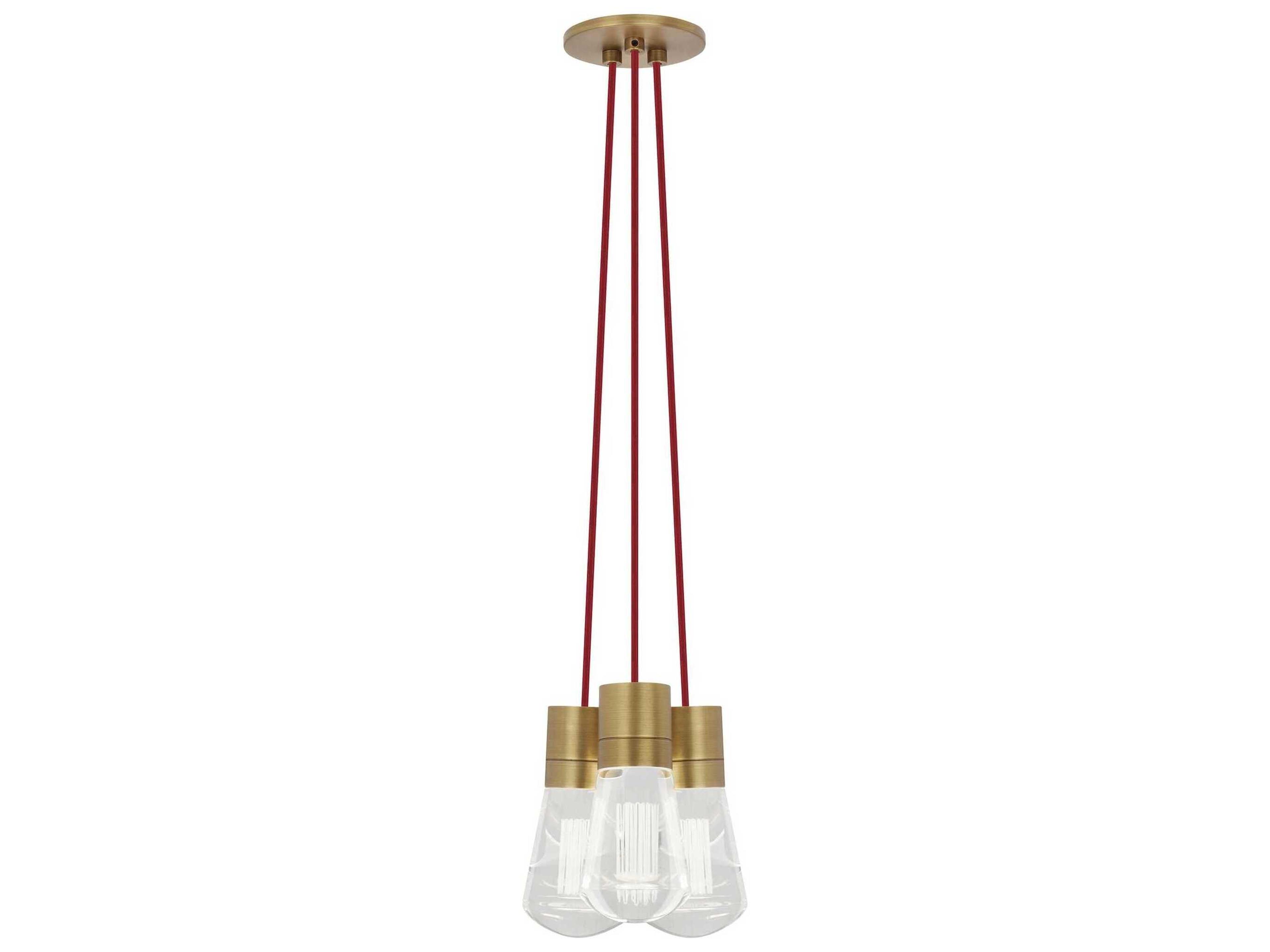 Visual Comfort Modern Alva 3-Light Brass LED Mini Pendant