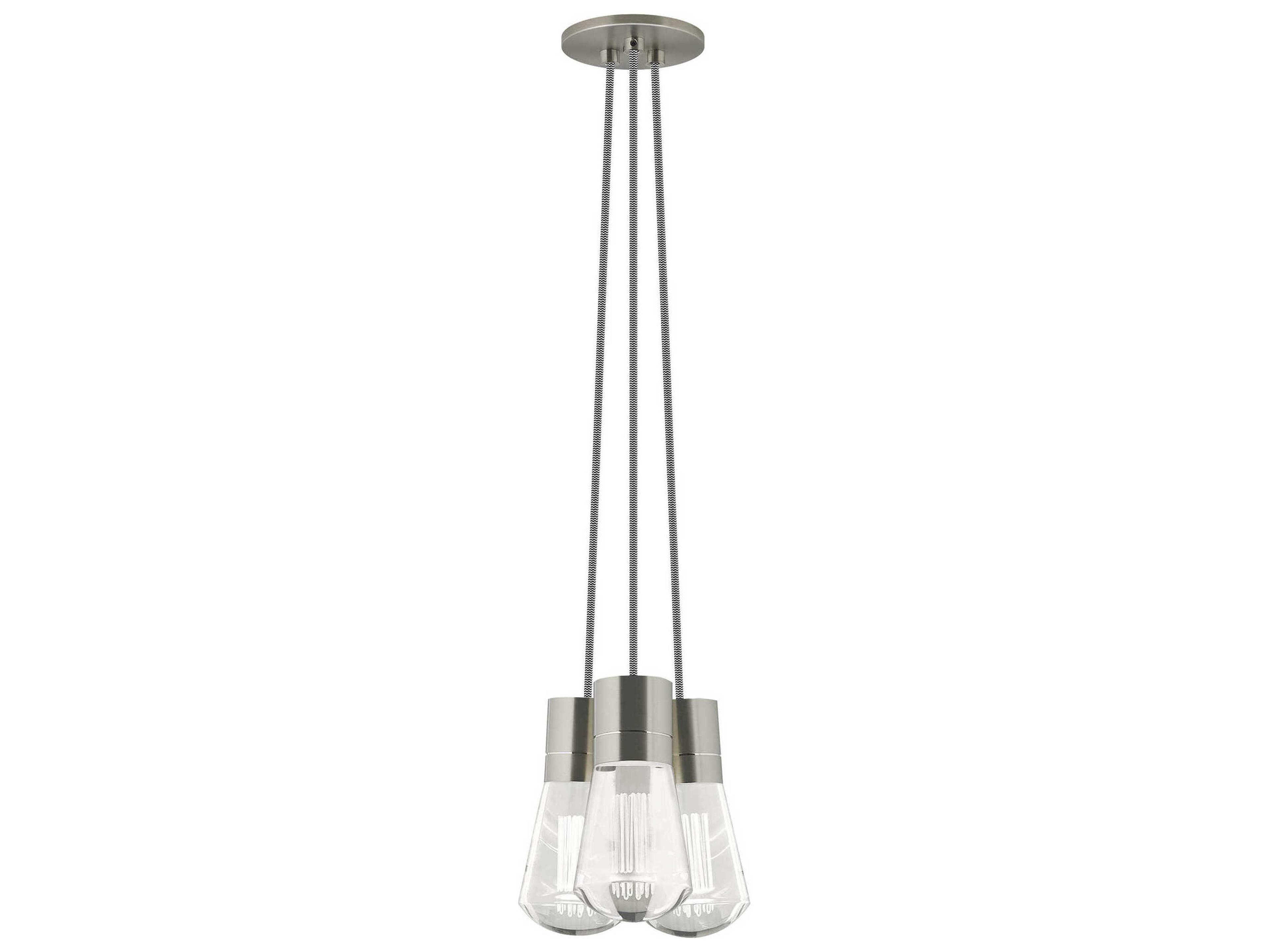 Visual Comfort Modern Alva 3-Light Nickel LED Mini Pendant