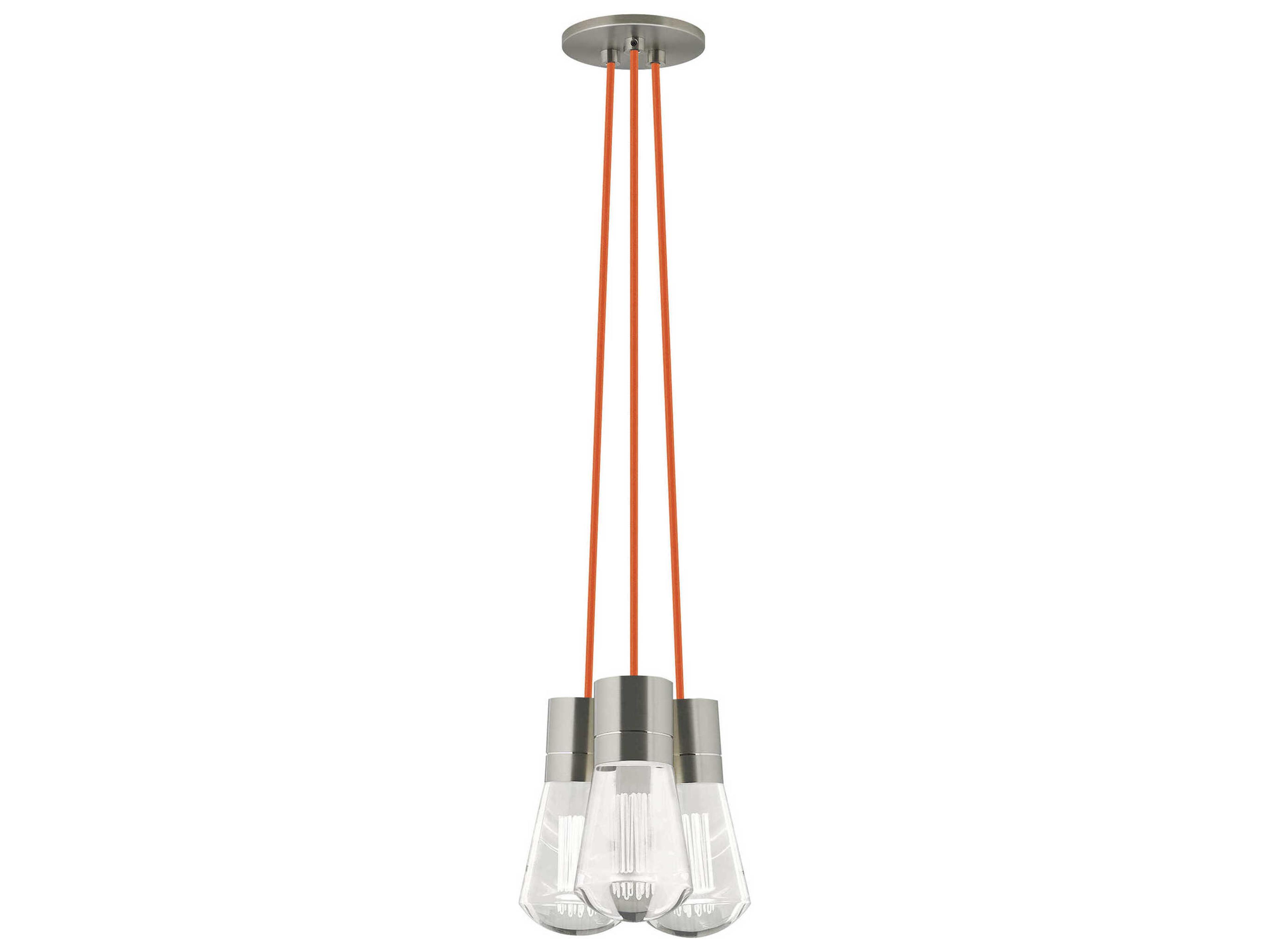 Visual Comfort Modern Alva 3-Light Nickel LED Mini Pendant