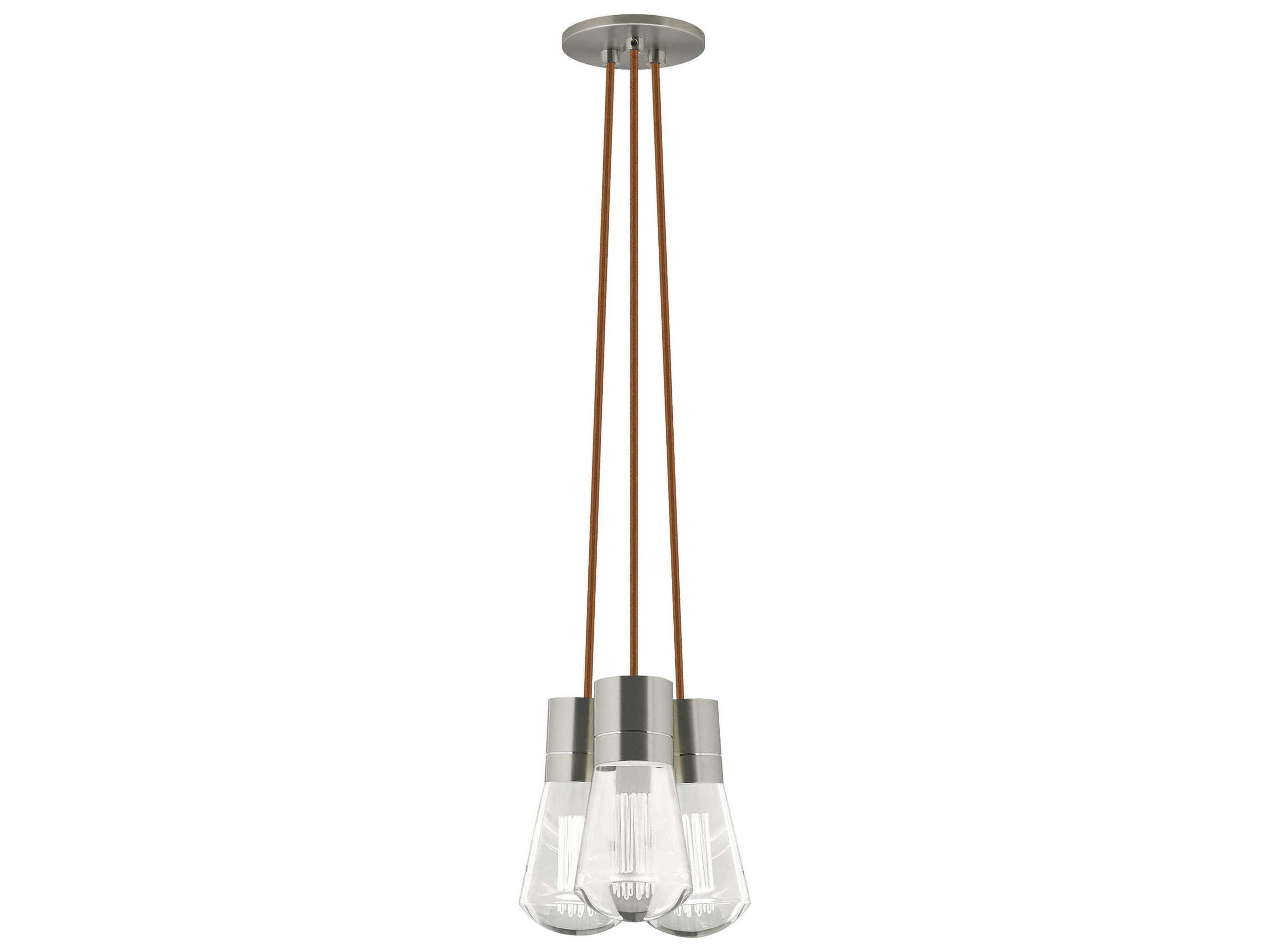 Visual Comfort Modern Alva 3-Light Nickel LED Mini Pendant