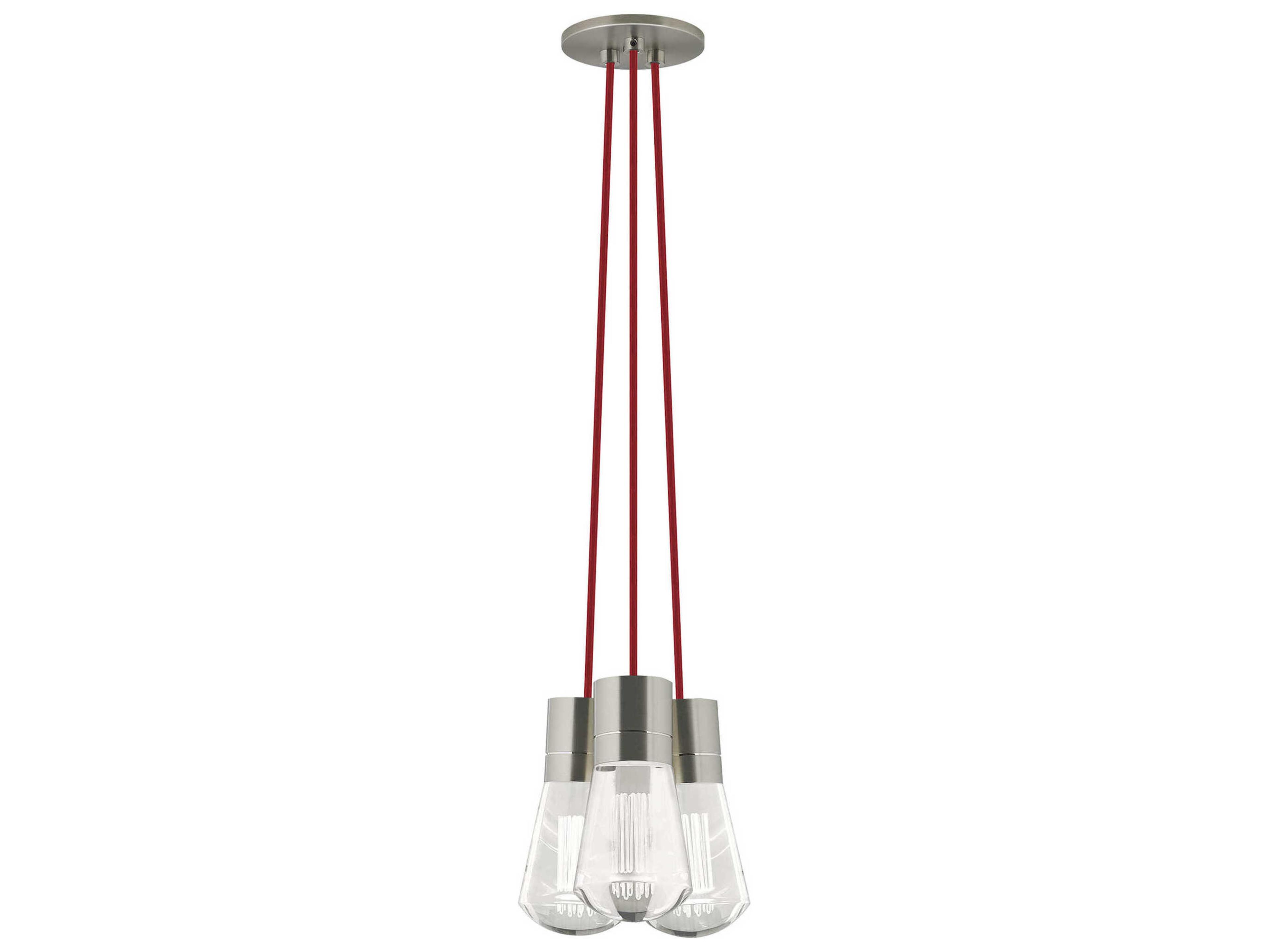 Visual Comfort Modern Alva 3-Light Nickel LED Mini Pendant