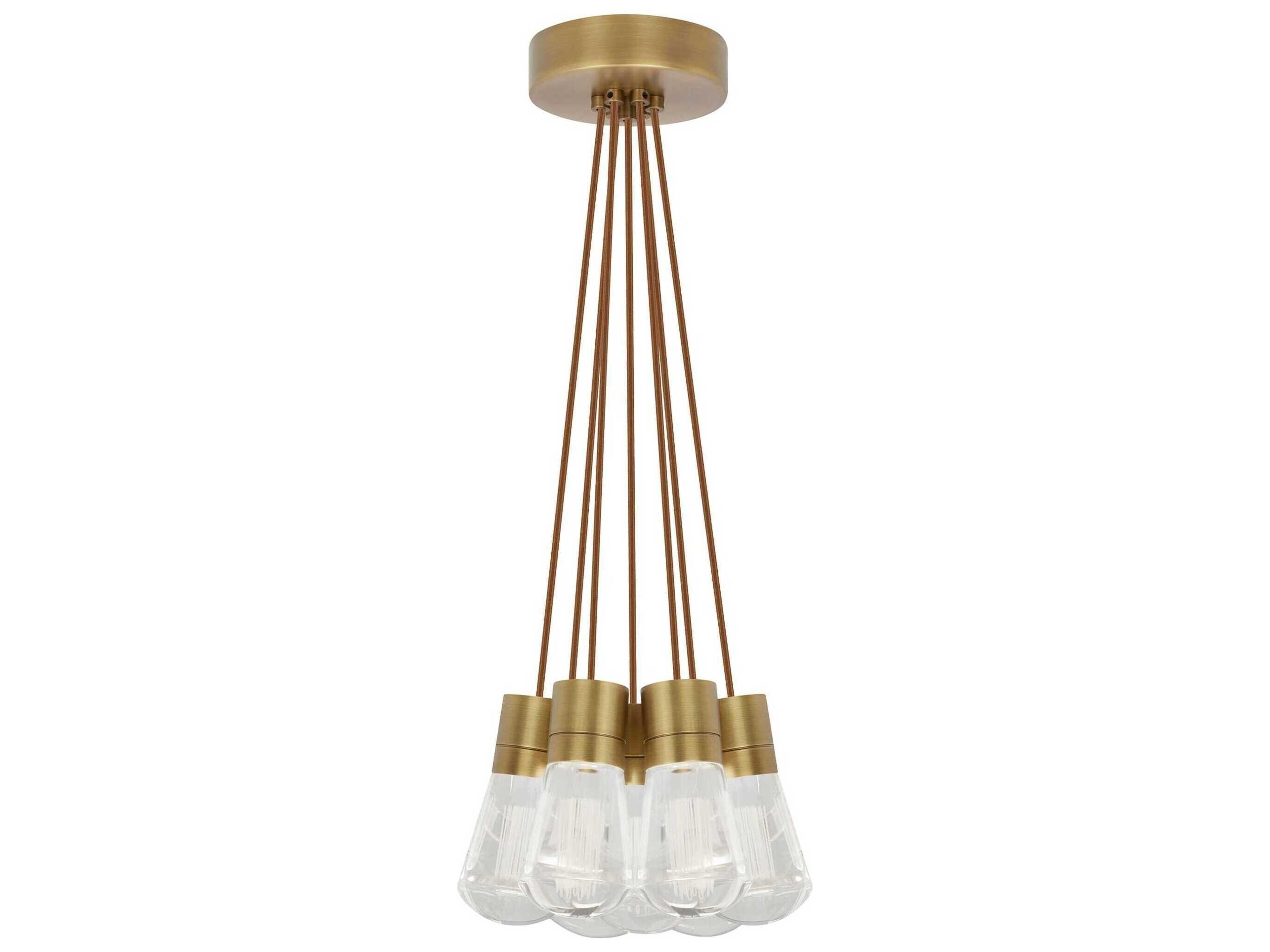 Visual Comfort Modern Alva 7-Light Brass LED Pendant