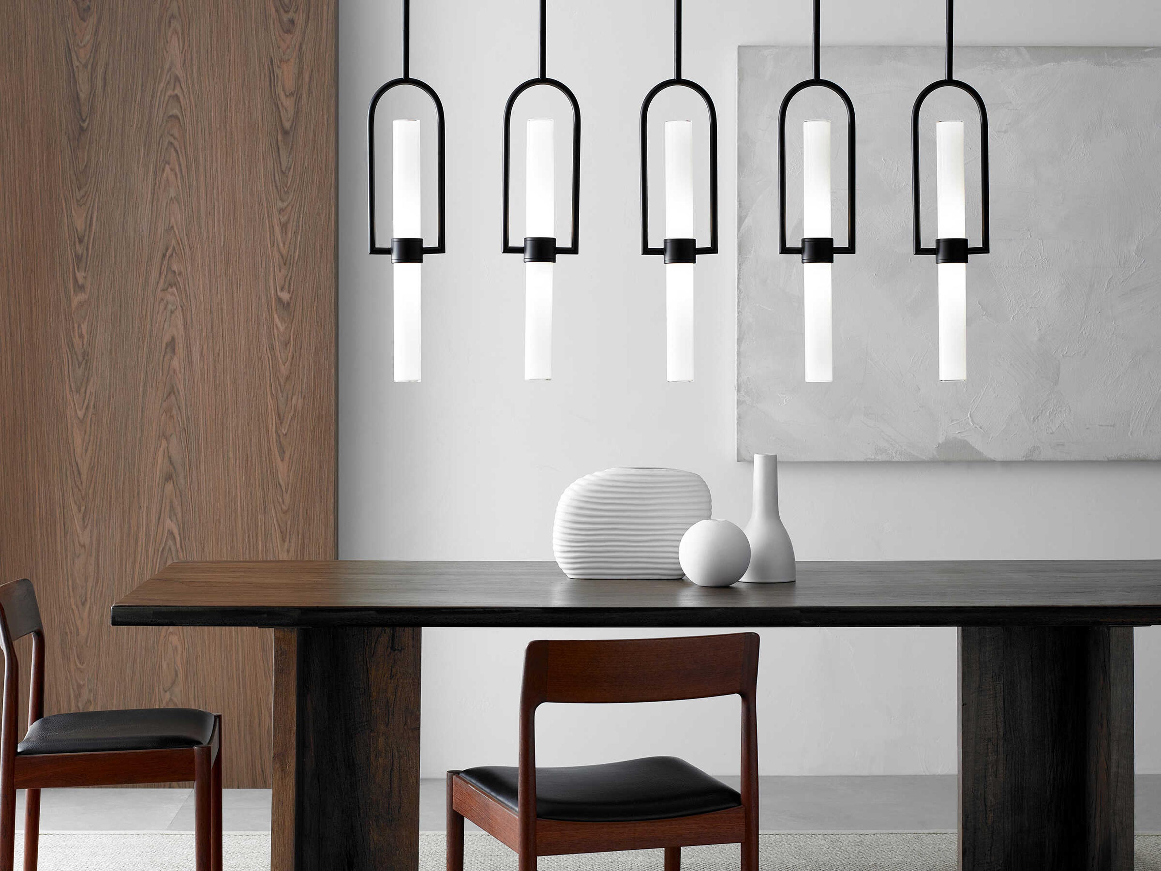 Visual Comfort Modern Calumn 1-Light Nightshade Black Mini Pendant