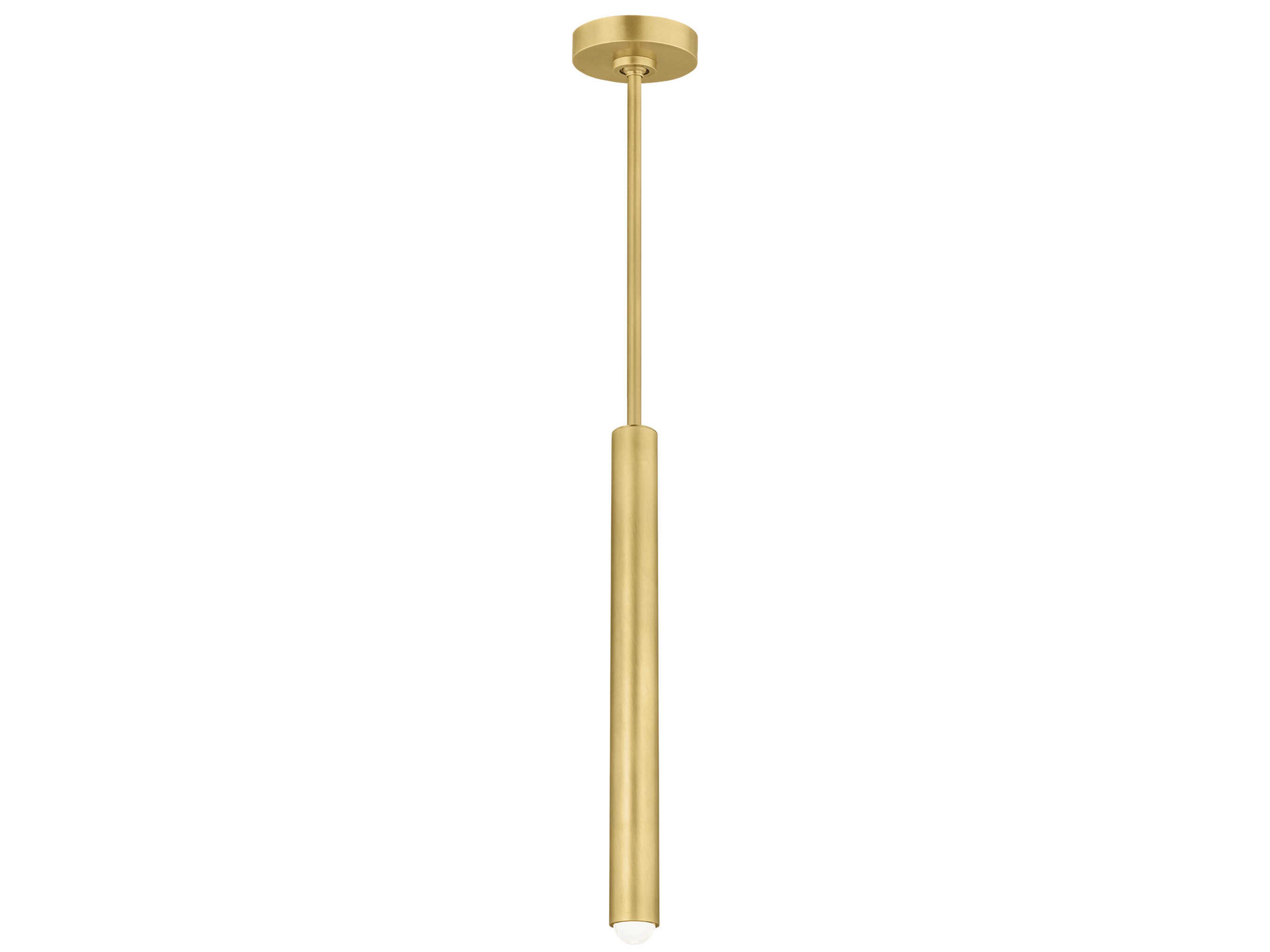 Visual Comfort Modern Ebell 1-Light Natural Brass Cylinder Mini Pendant