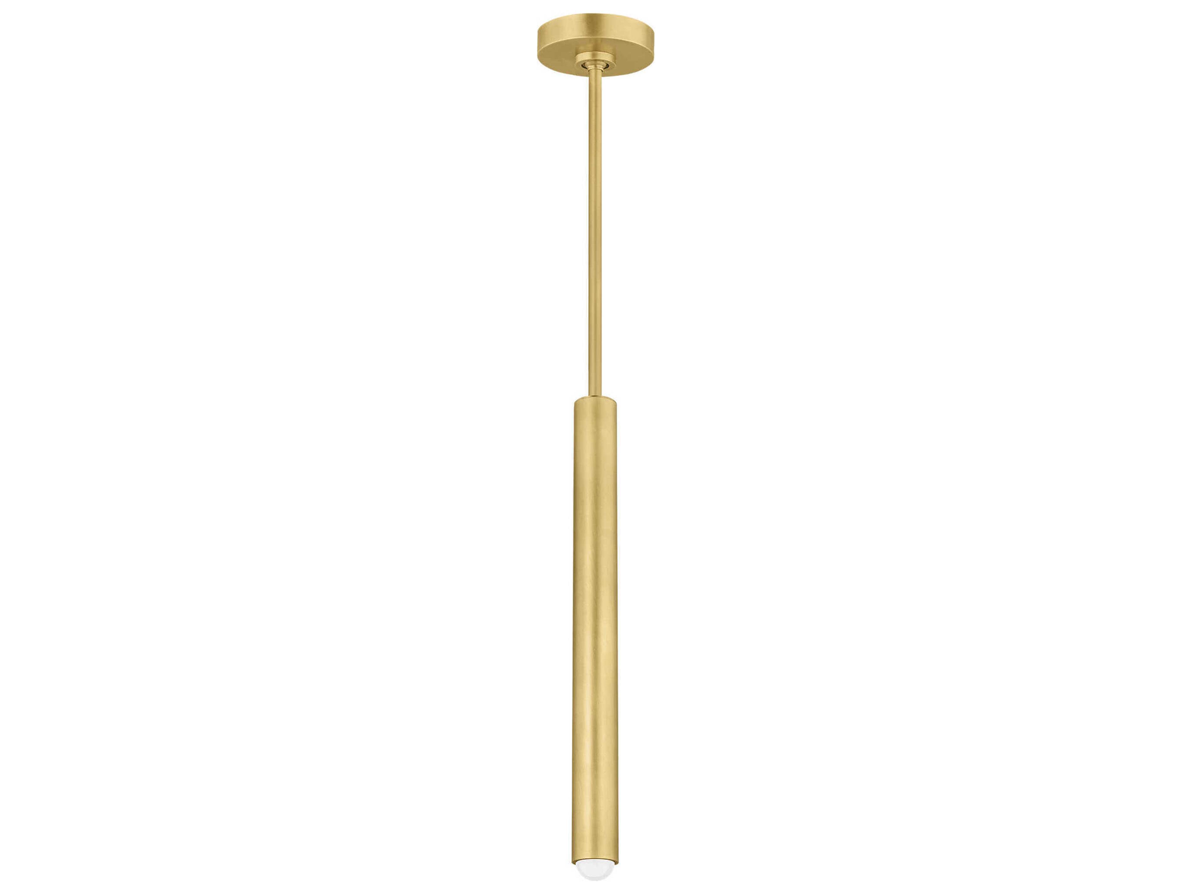 Visual Comfort Modern Ebell 1-Light Natural Brass Cylinder Mini Pendant
