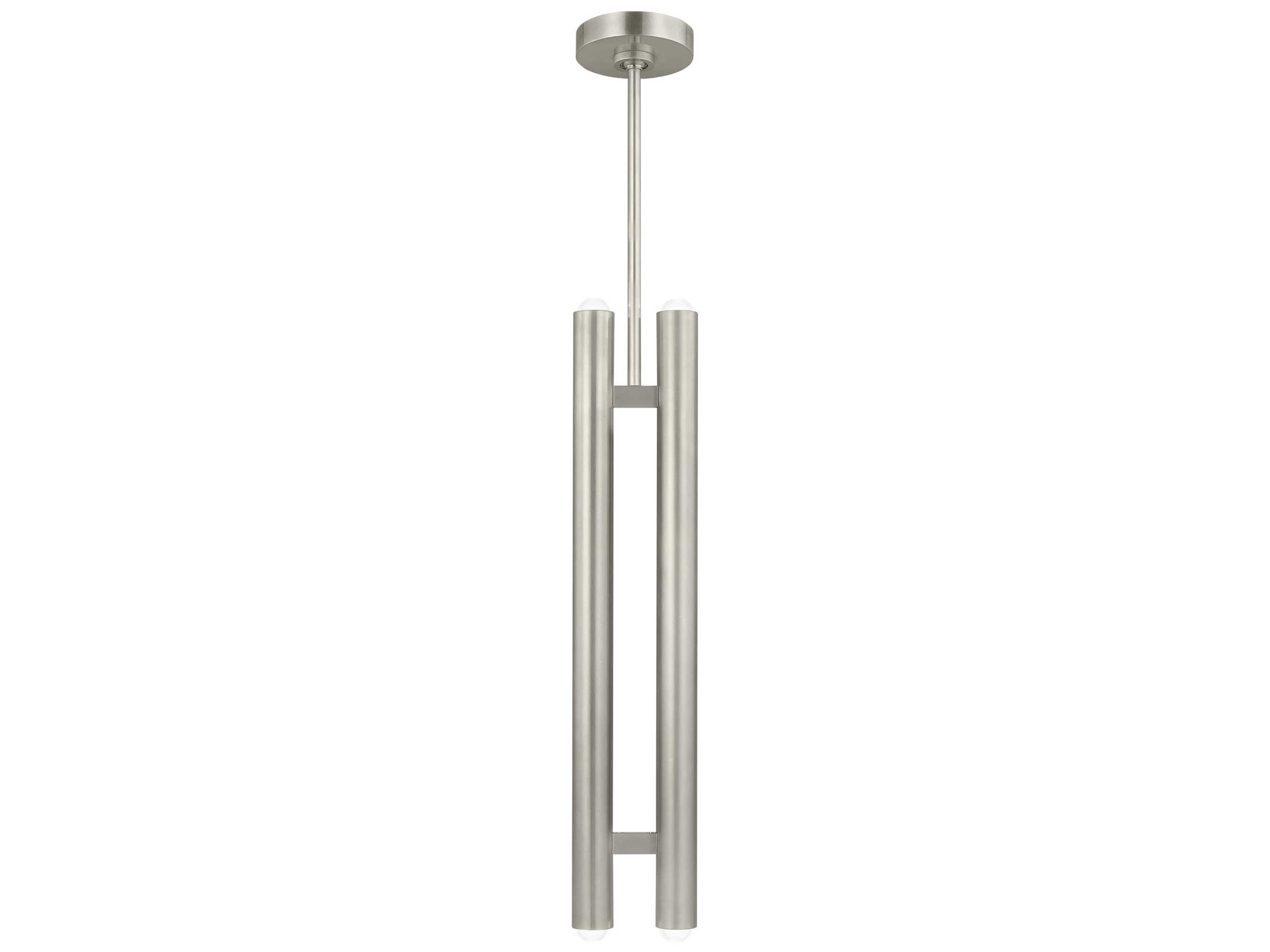 Visual Comfort Modern Ebell 2-Light Antique Nickel Cylinder Mini Pendant