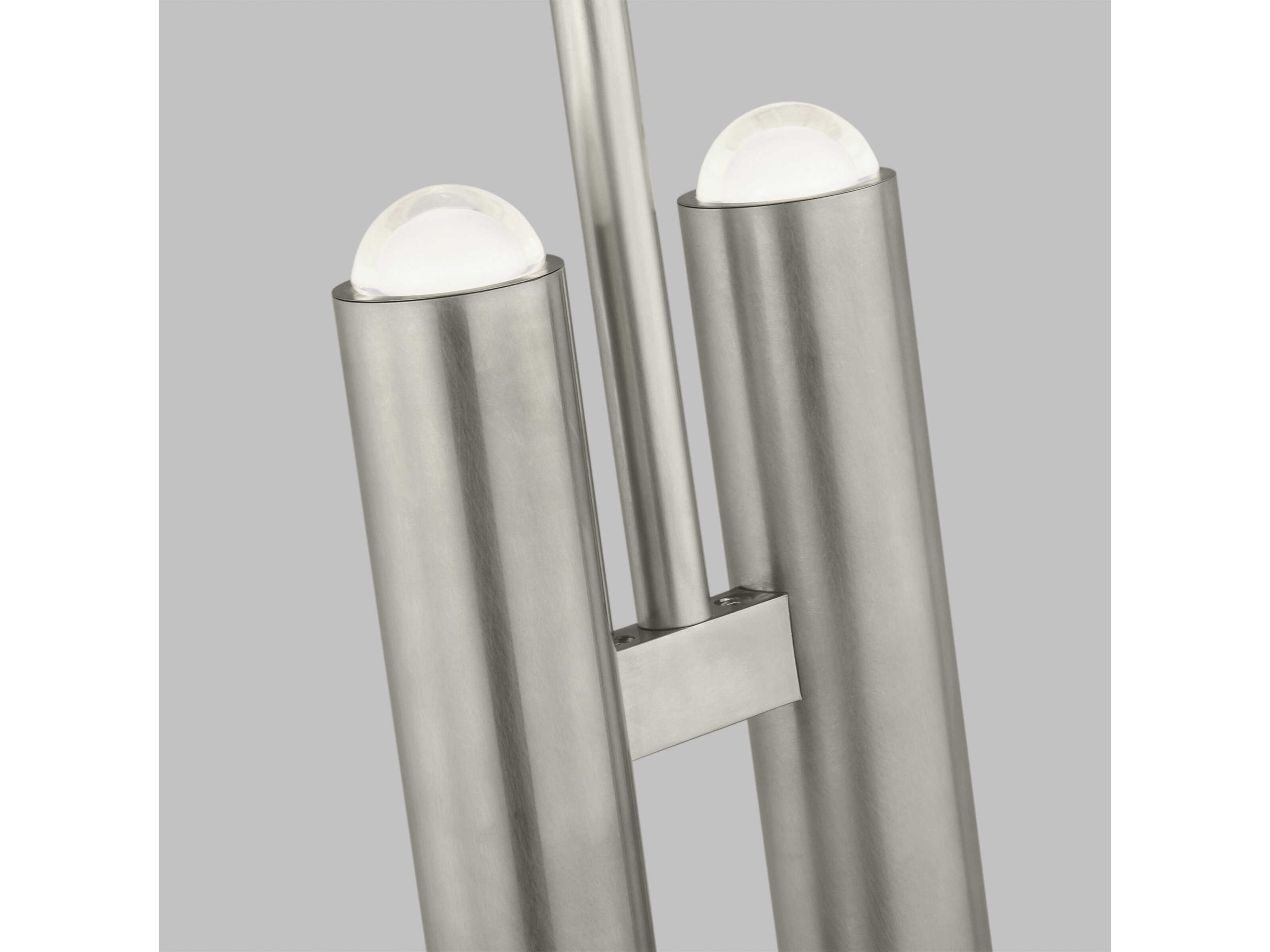 Visual Comfort Modern Ebell 2-Light Antique Nickel Cylinder Mini Pendant