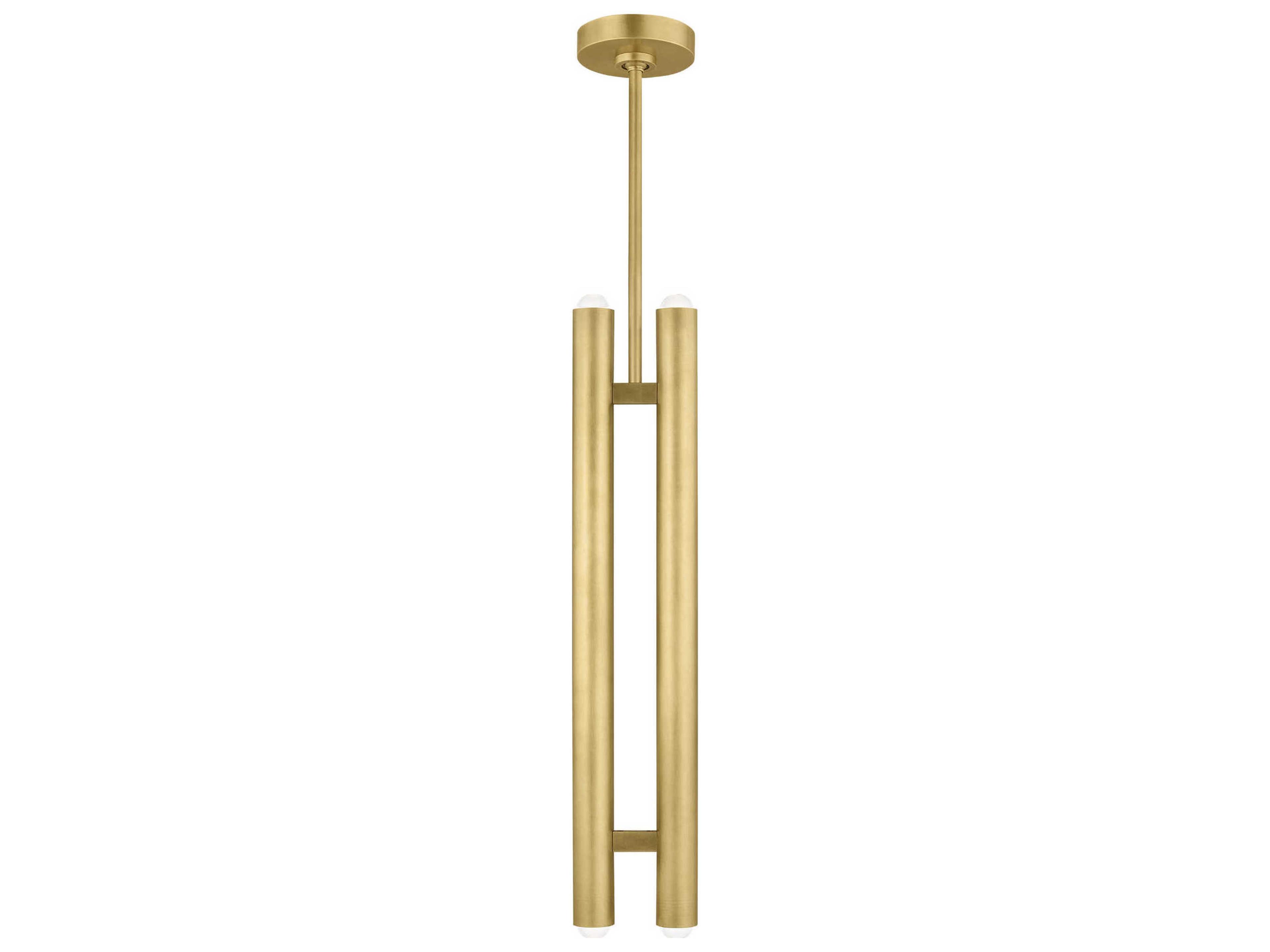 Ebell 2-Light Natural Brass Cylinder Mini Pendant