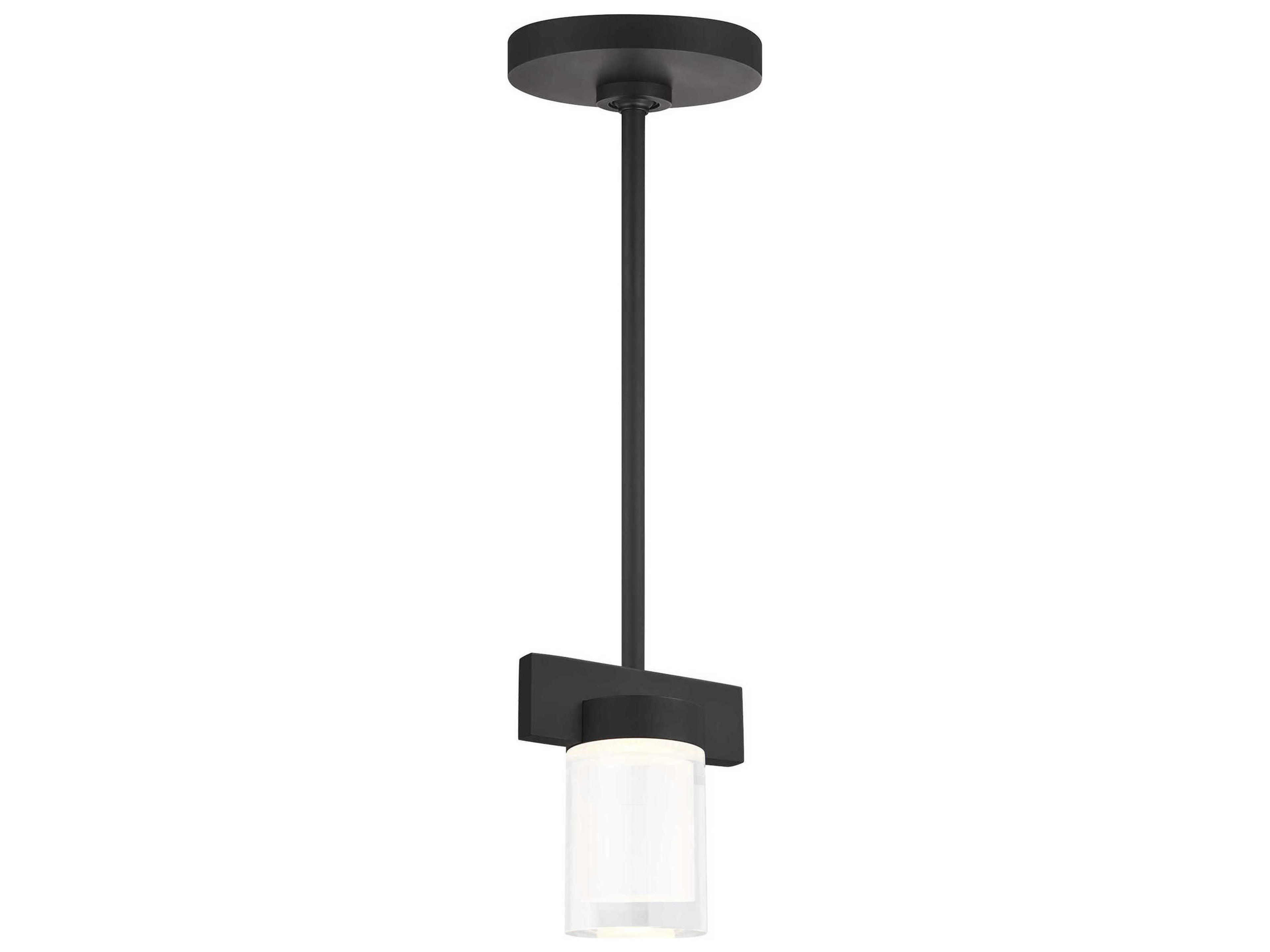 Visual Comfort Modern Esfera 1-Light Nightshade Black Cylinder Mini Pendant