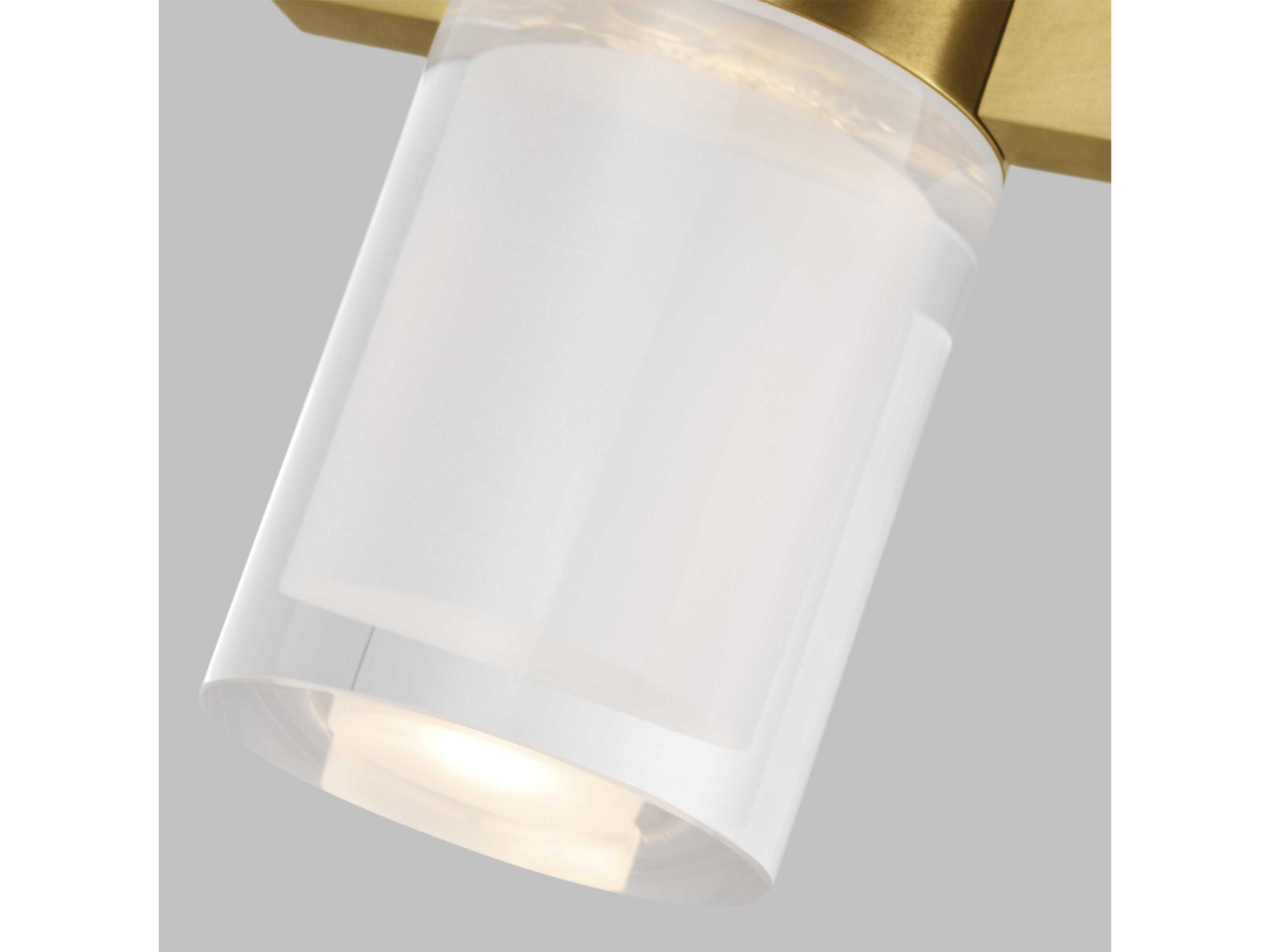 Visual Comfort Modern Esfera 1-Light Natural Brass Cylinder Mini Pendant