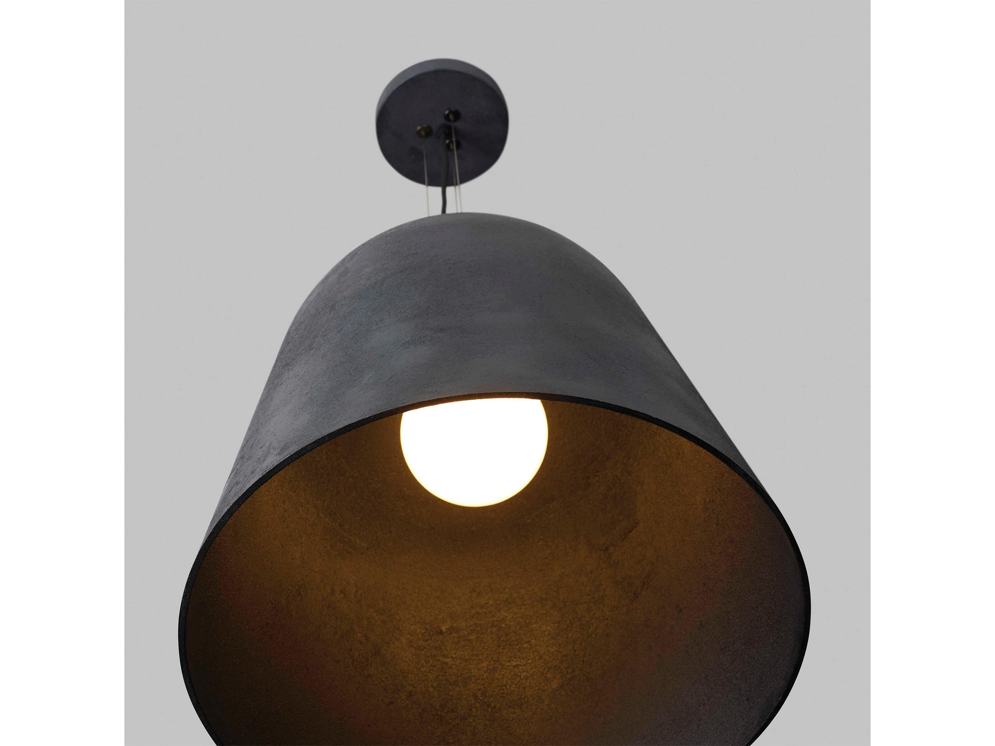 Visual Comfort Modern Fett 1-Light Weathered Zinc Black Dome Pendant