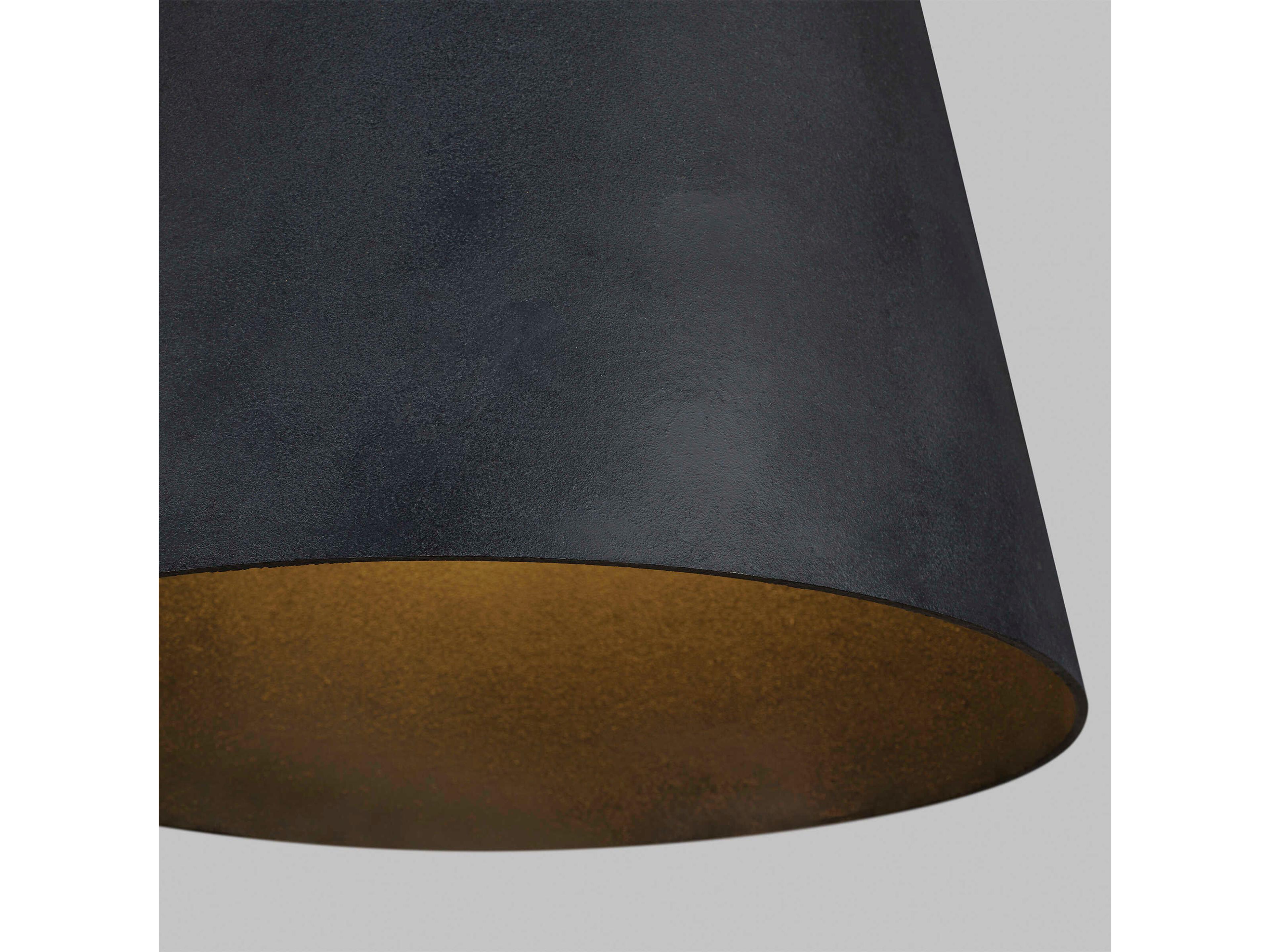 Visual Comfort Modern Fett 1-Light Weathered Zinc Black Dome Pendant