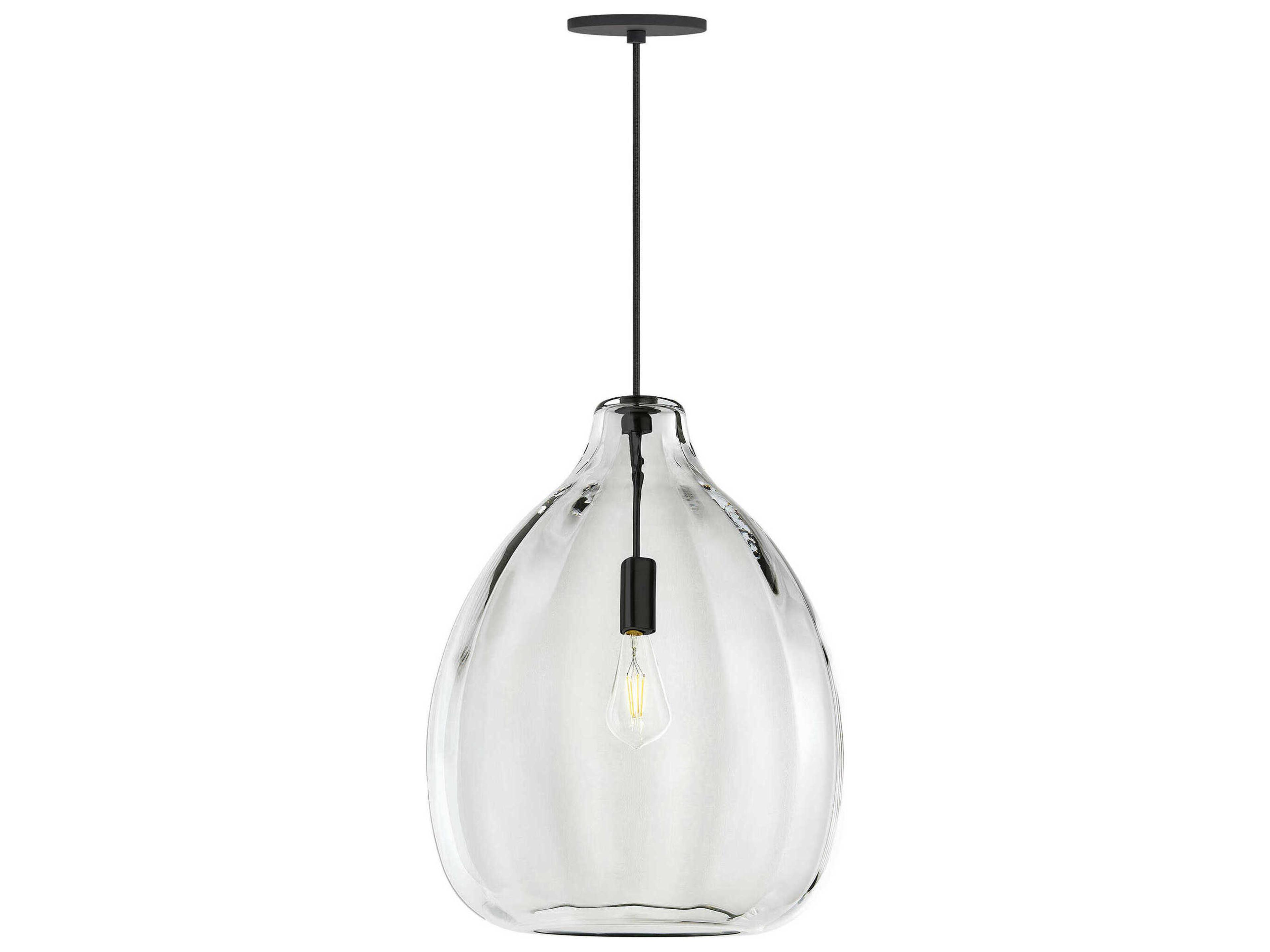 Harper 1-Light Black Clear Pendant