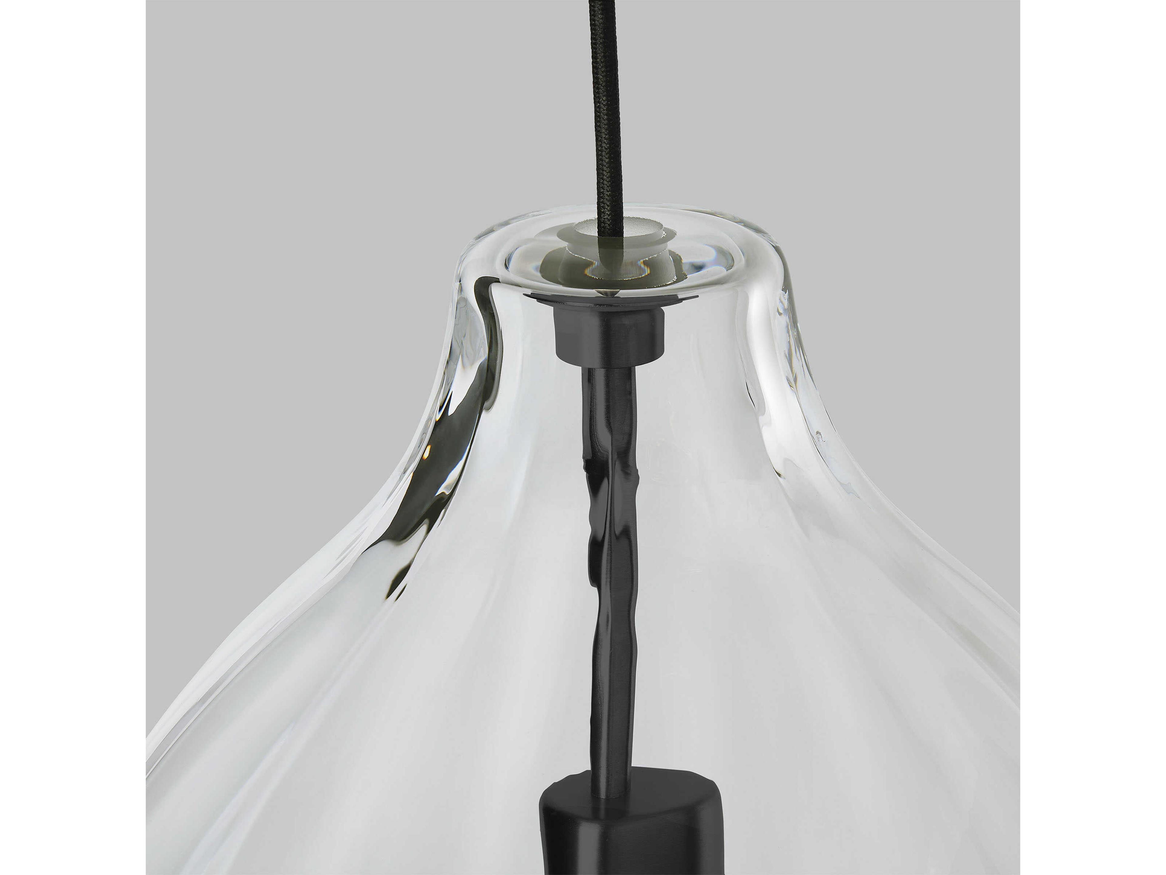 Visual Comfort Modern Harper 1-Light Black Clear Pendant