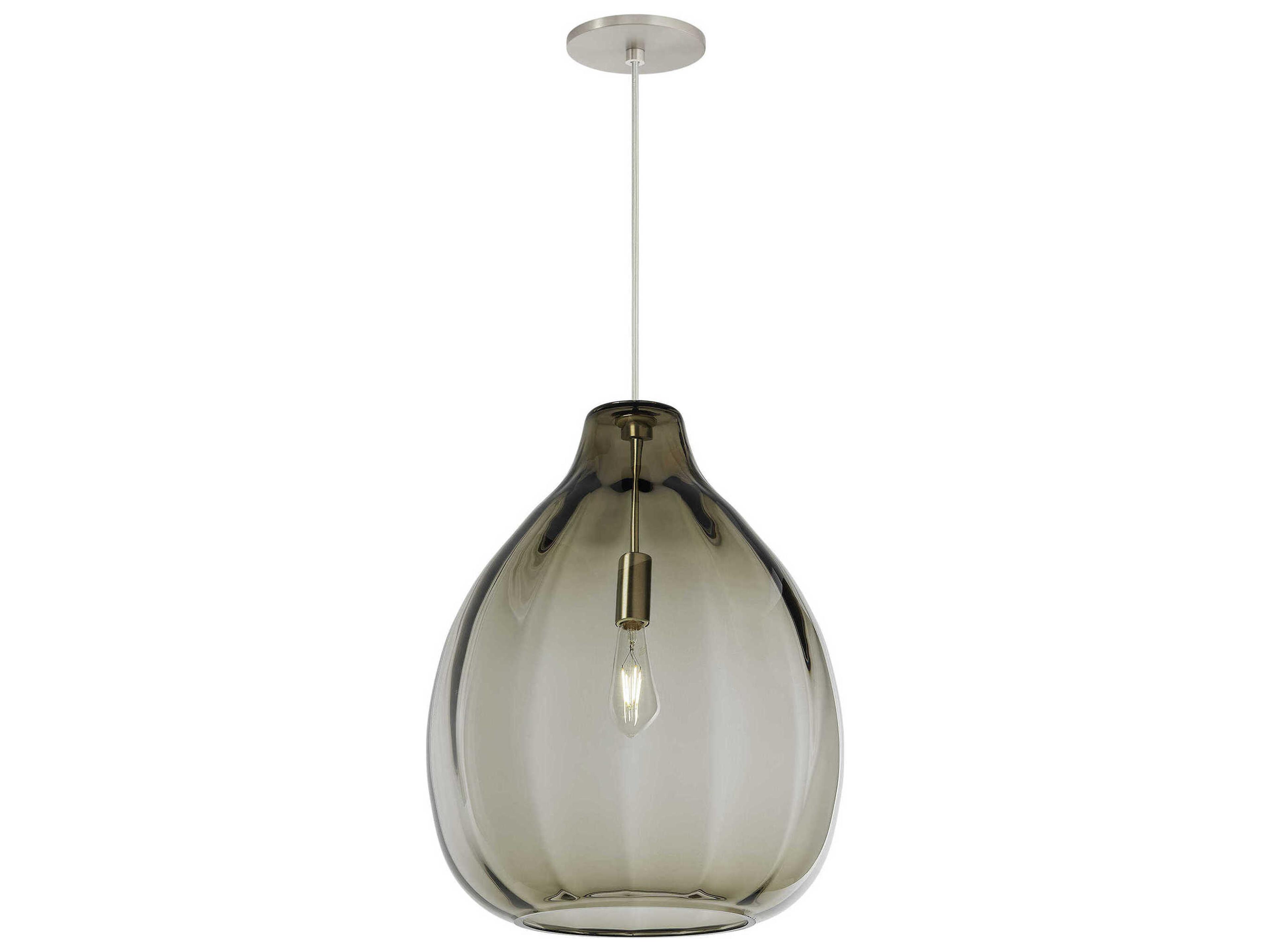 Visual Comfort Modern Harper 1-Light Satin Nickel Black Pendant