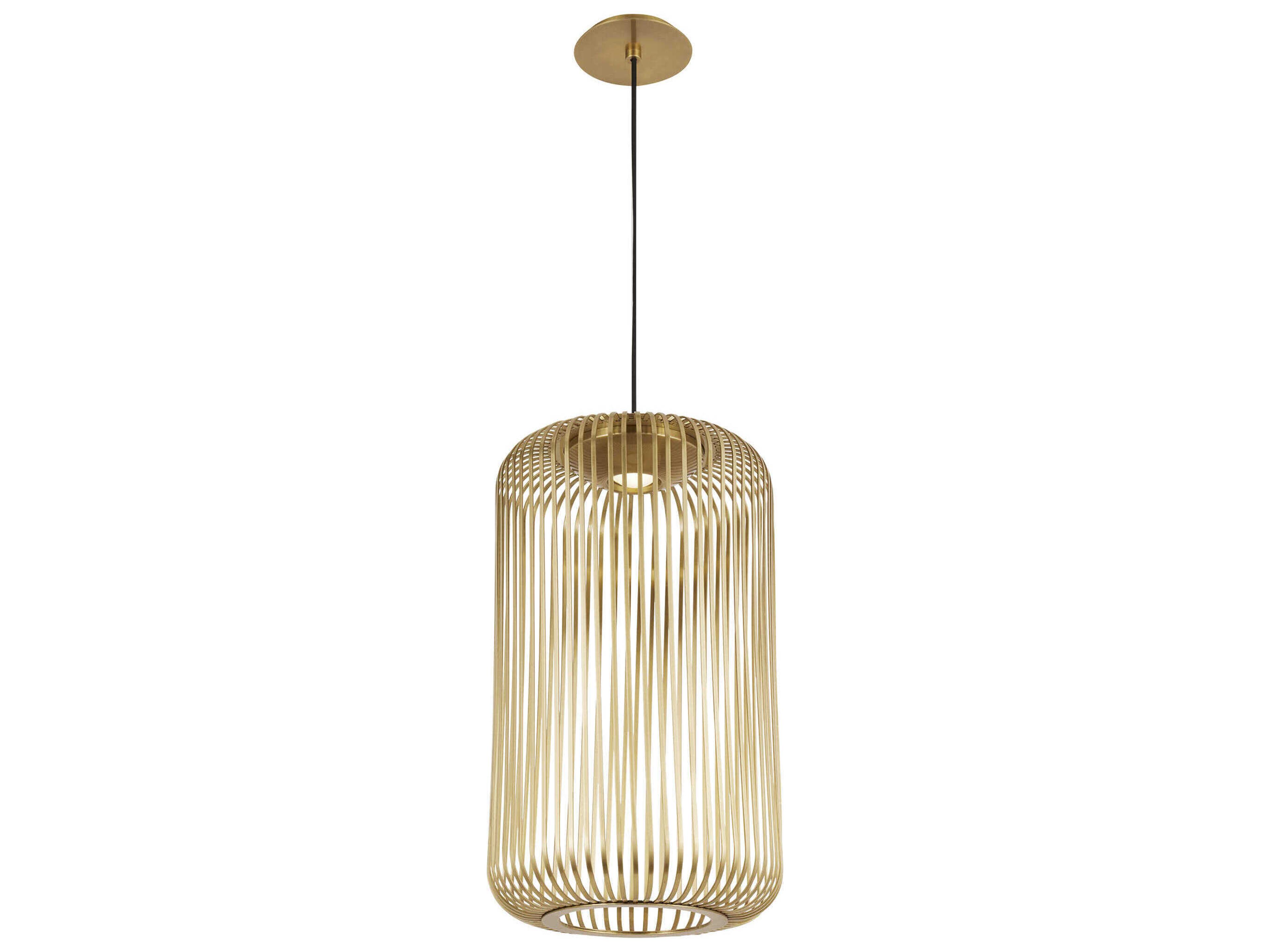 Visual Comfort Modern Kai 1-Light Plated Brass Mini Pendant