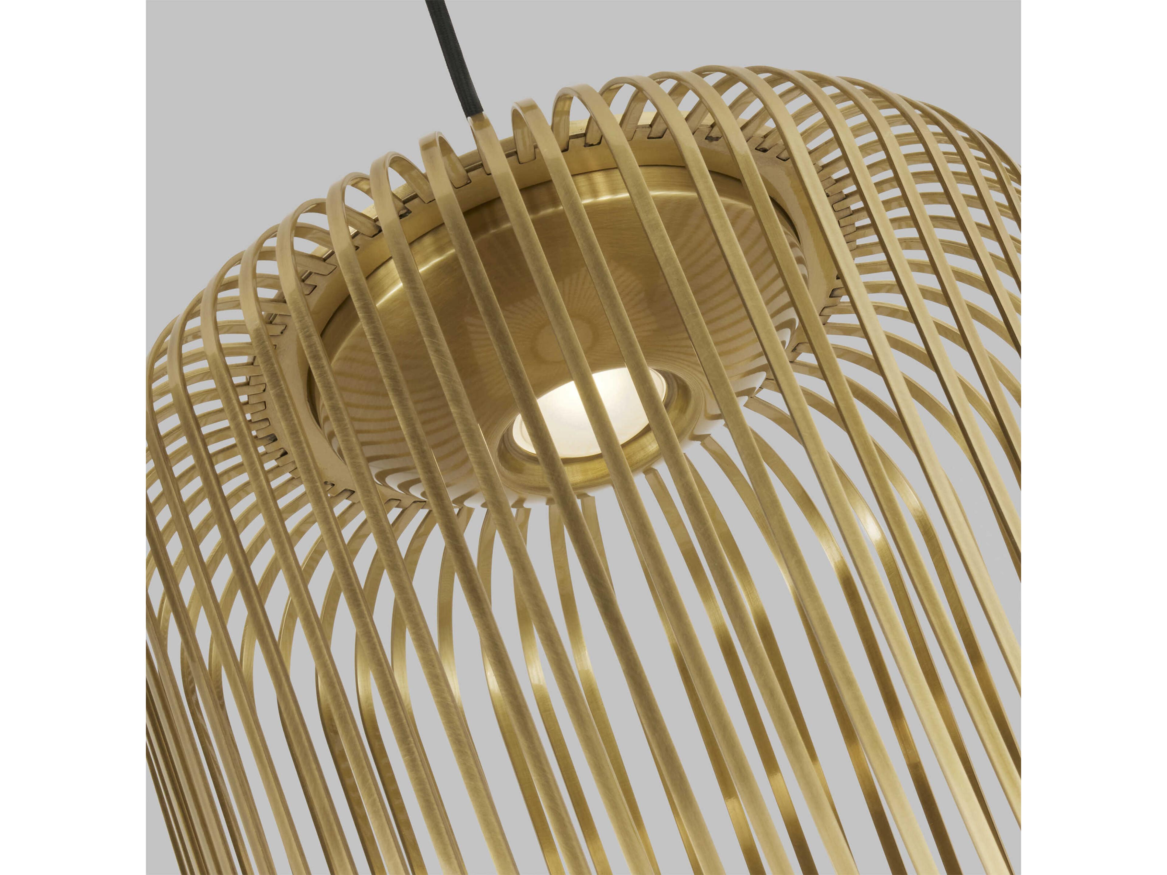 Visual Comfort Modern Kai 1-Light Plated Brass Mini Pendant