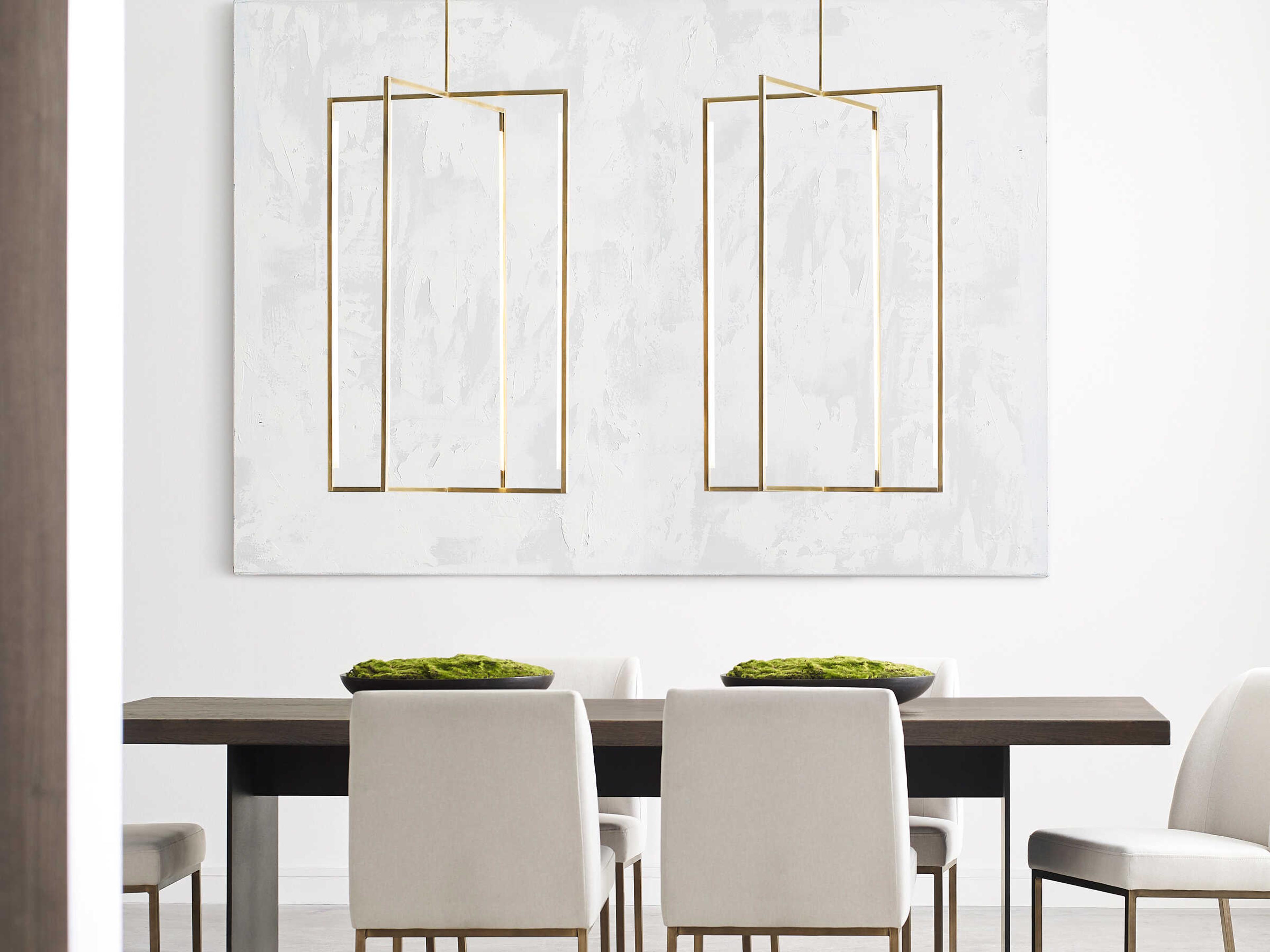 Visual Comfort Modern Kenway 1-Light Natural Brass Geometric Pendant
